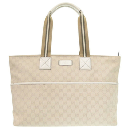 Gucci Sherry, White, Canvas, tote
