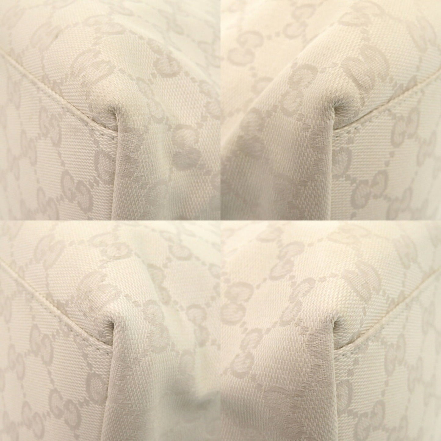 Gucci Sherry, White, Canvas, tote