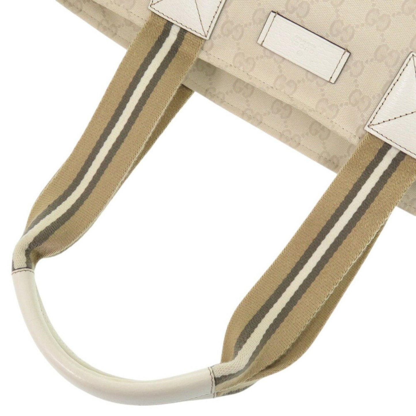 Gucci Sherry, White, Canvas, tote