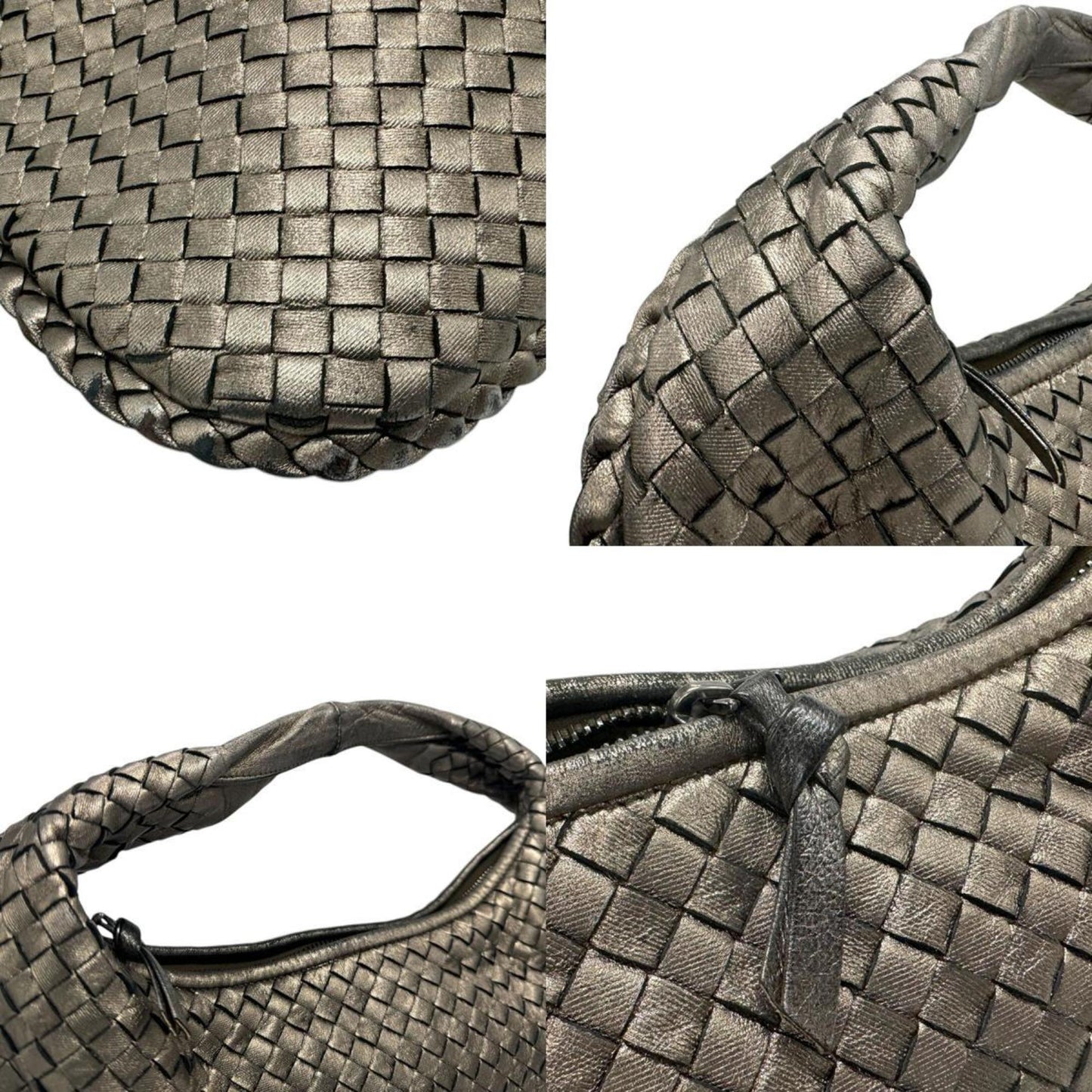 Bottega Veneta Intrecciato, Gold, Leather, handbag