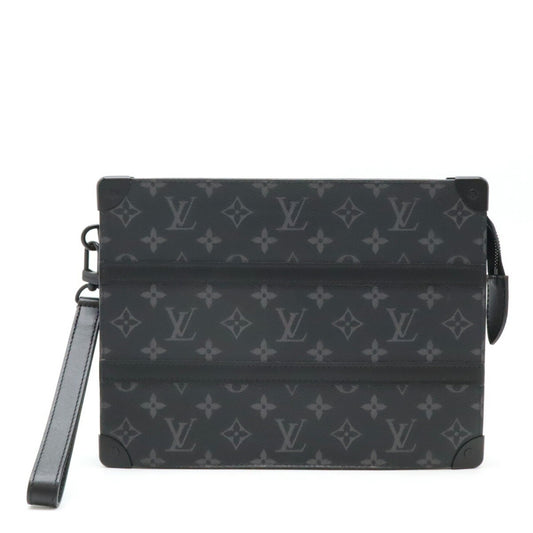 Louis Vuitton Eclipse, Black, Canvas, clutch