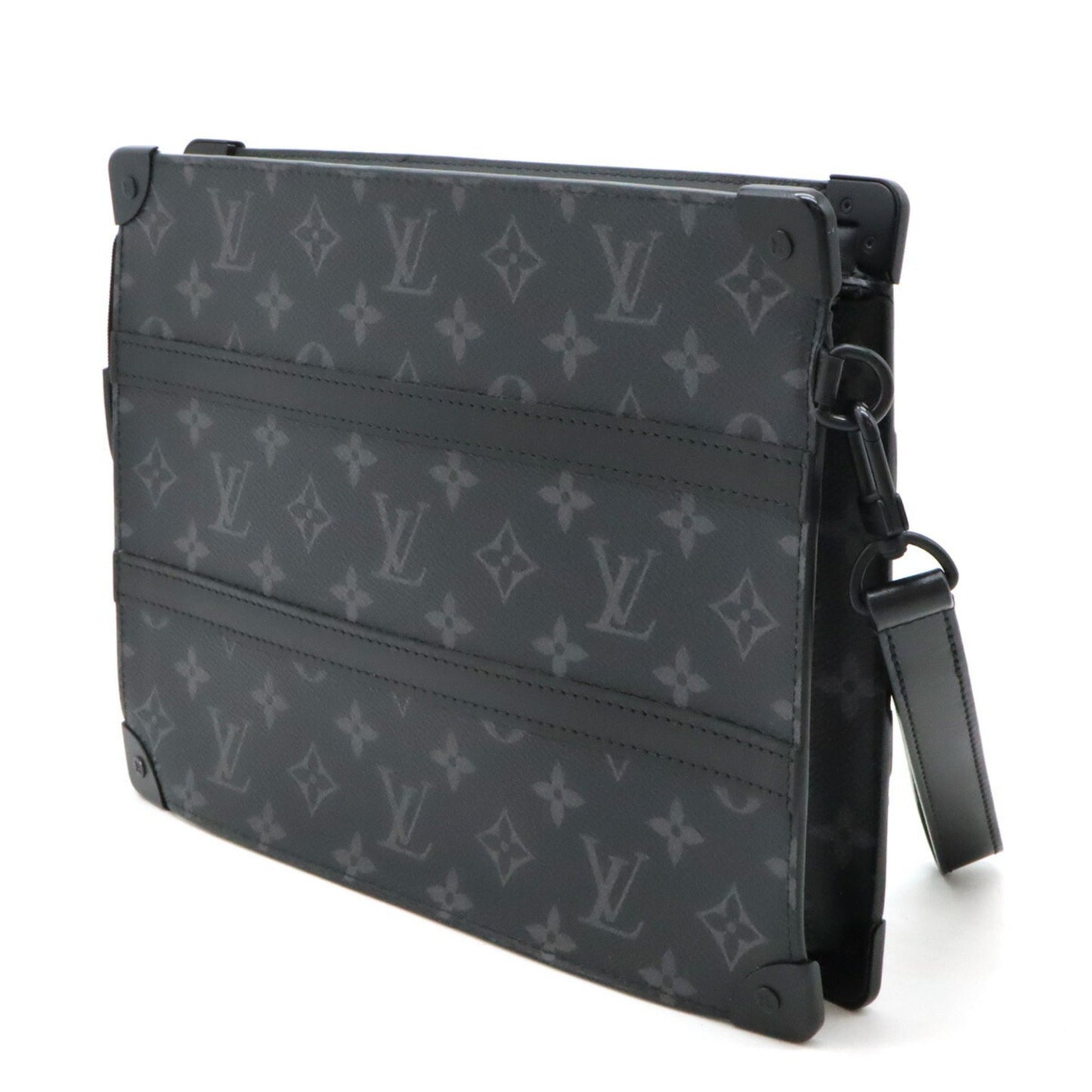 Louis Vuitton Eclipse, Black, Canvas, clutch