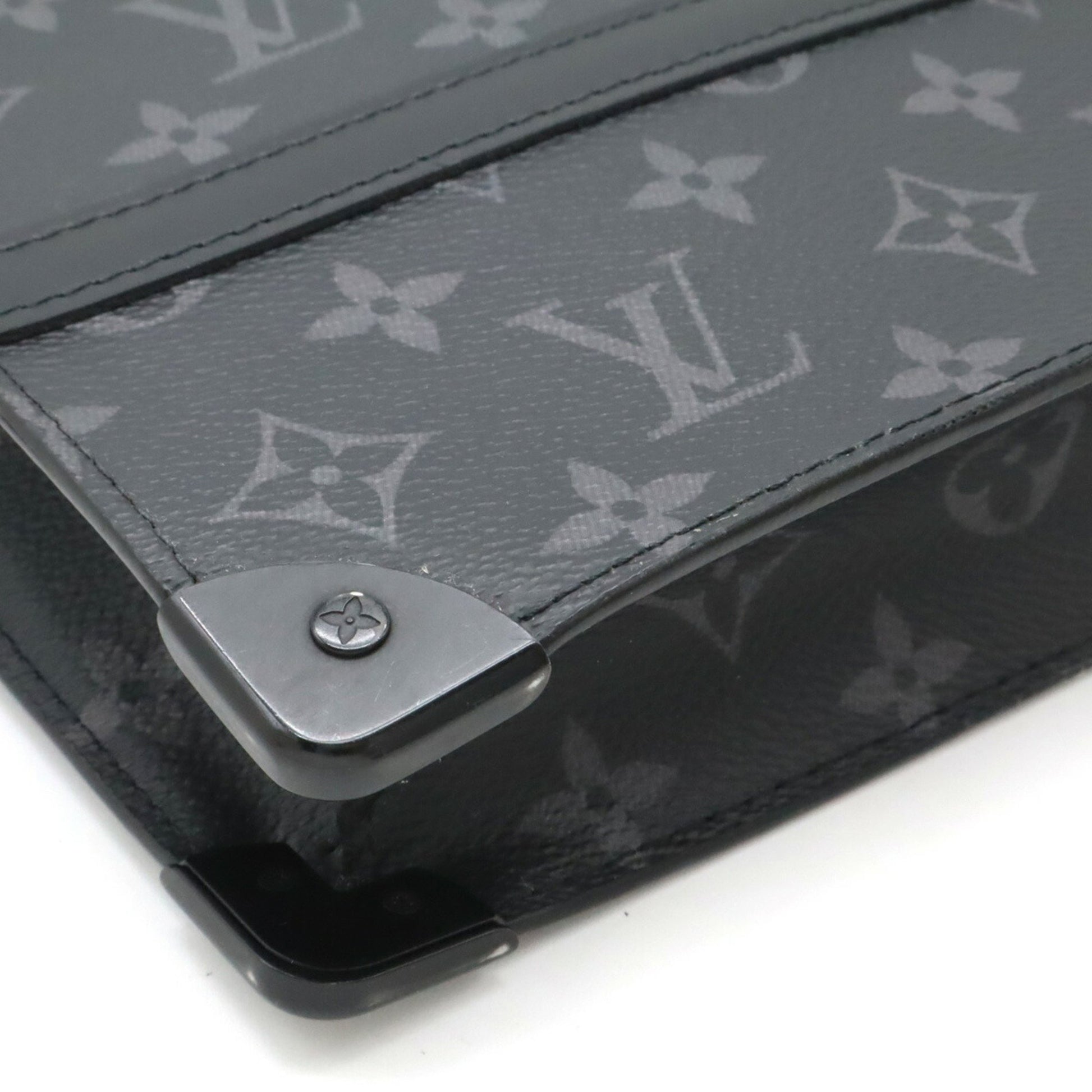 Louis Vuitton Eclipse, Black, Canvas, clutch