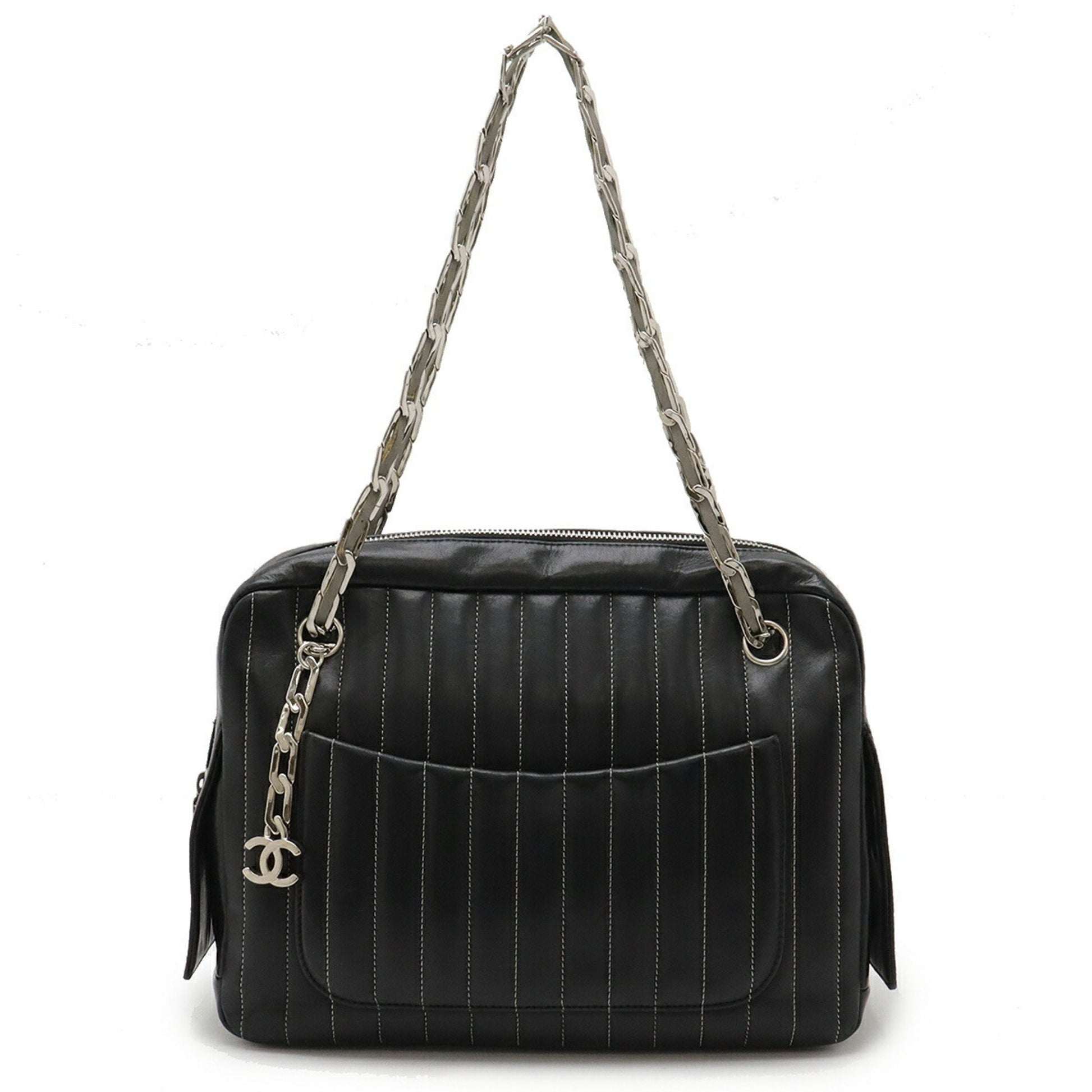 Chanel, Black, Leather, shopper