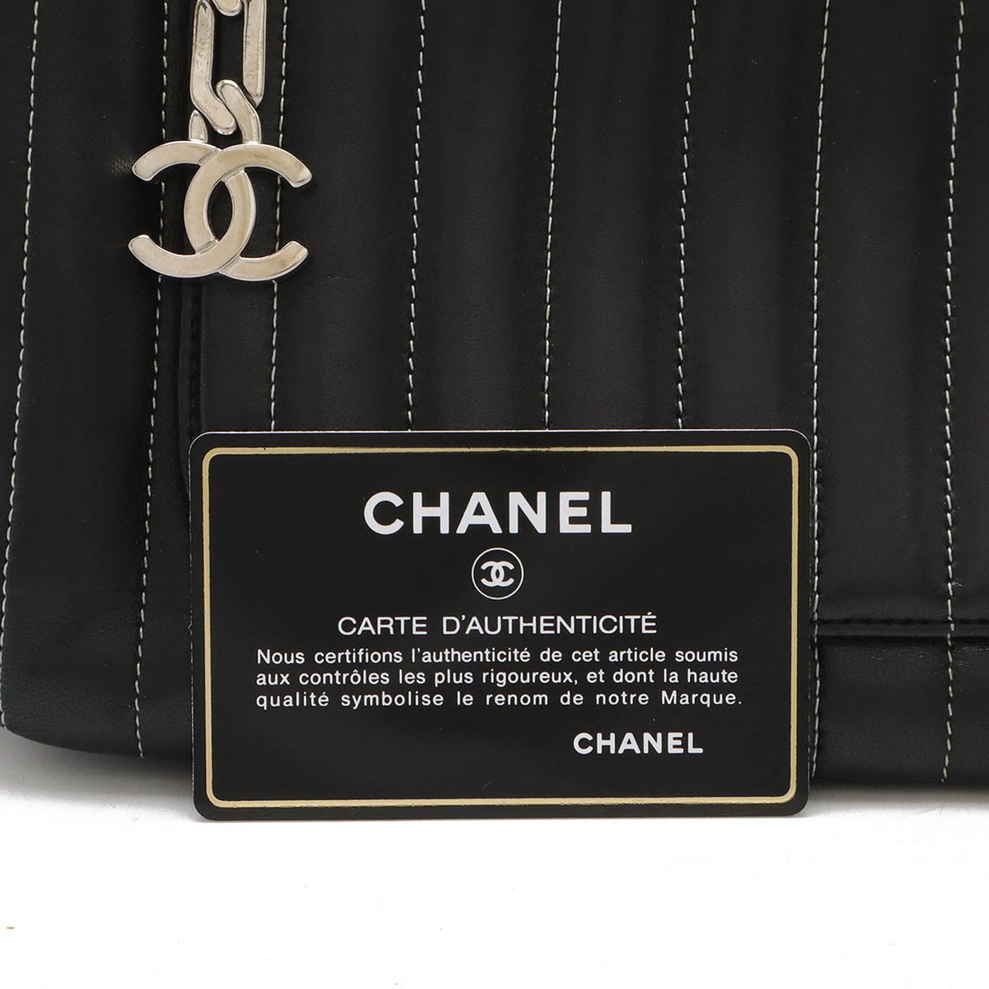 Chanel, Black, Leather, shopper