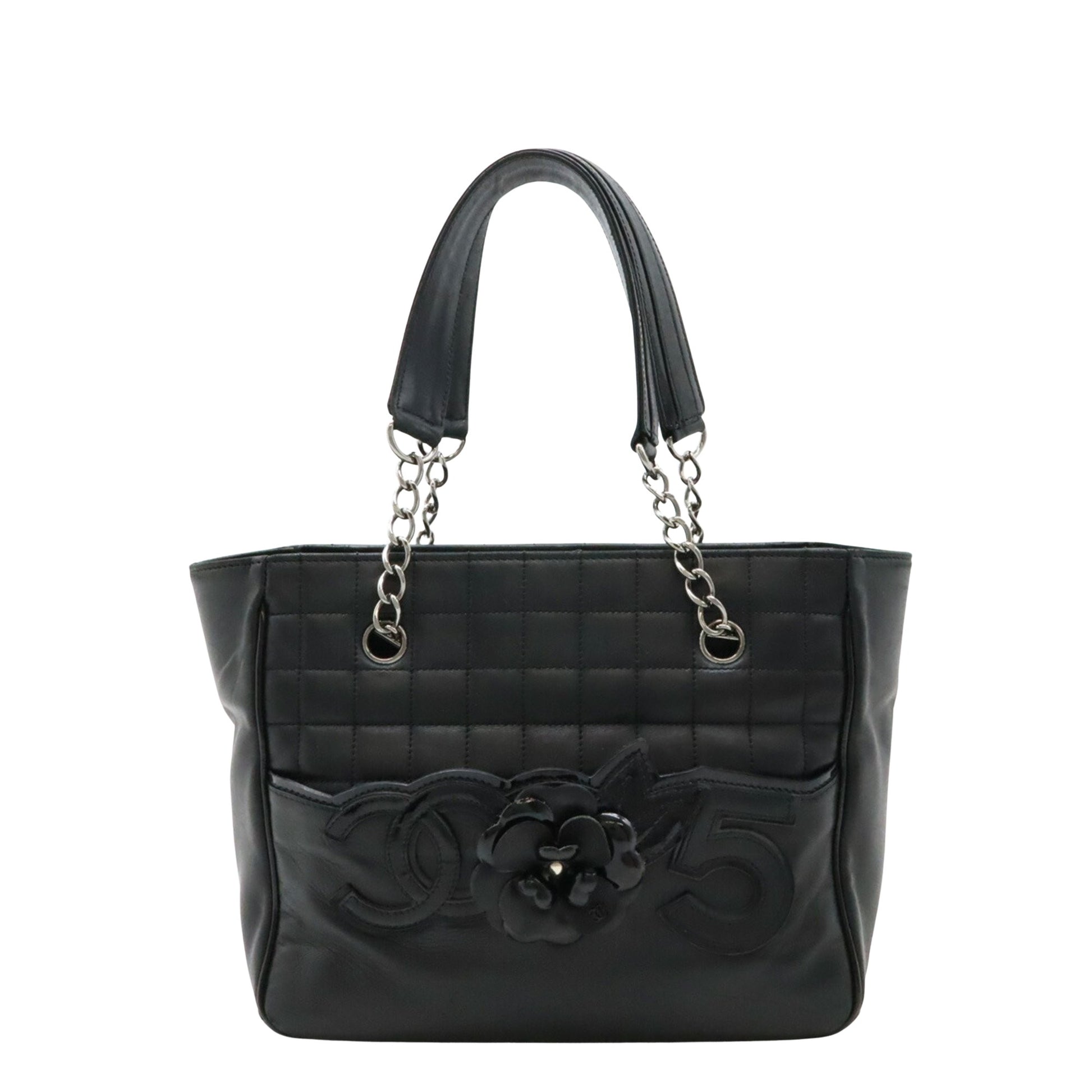 Chanel Camellia, Black, Leather, tote