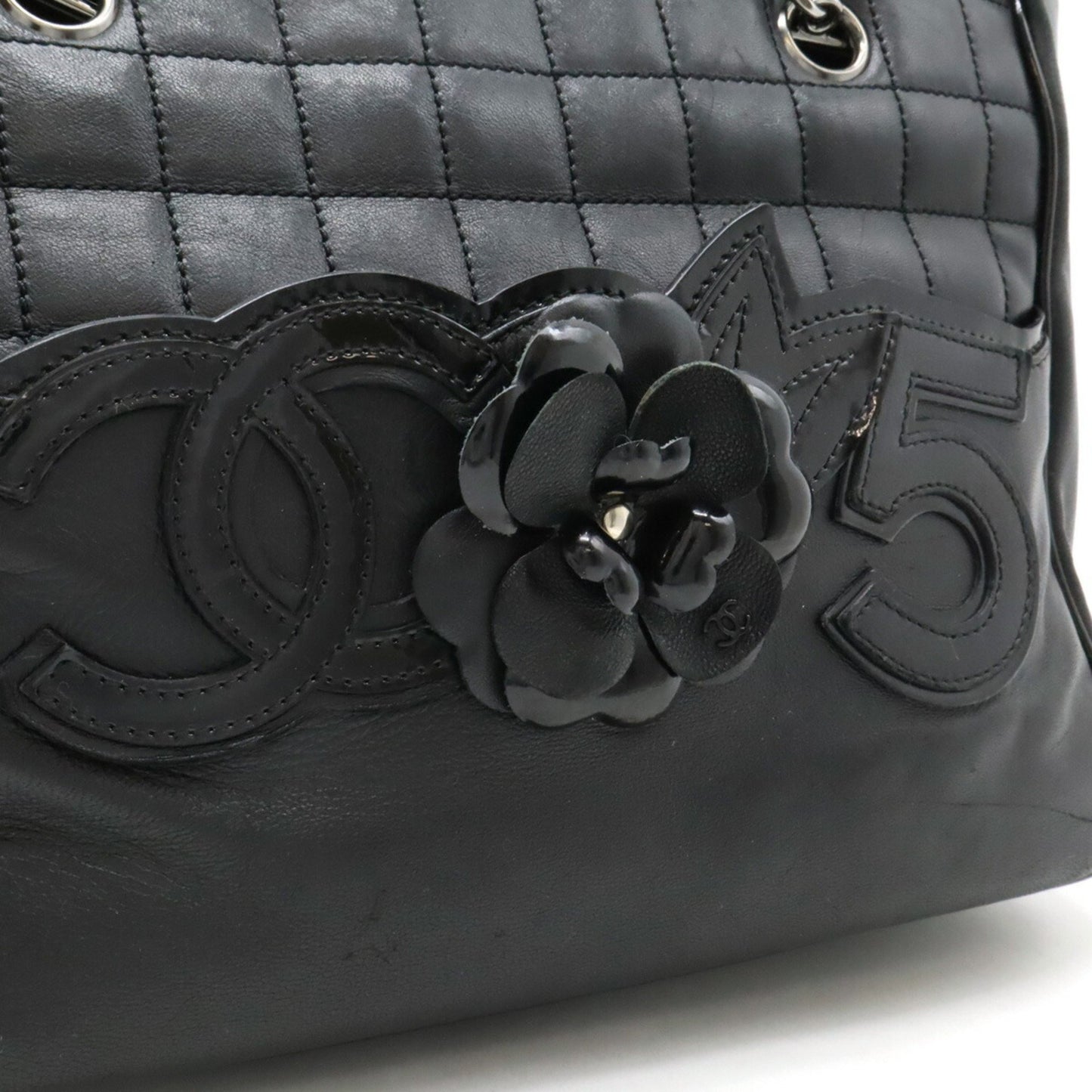 Chanel Camellia, Black, Leather, tote