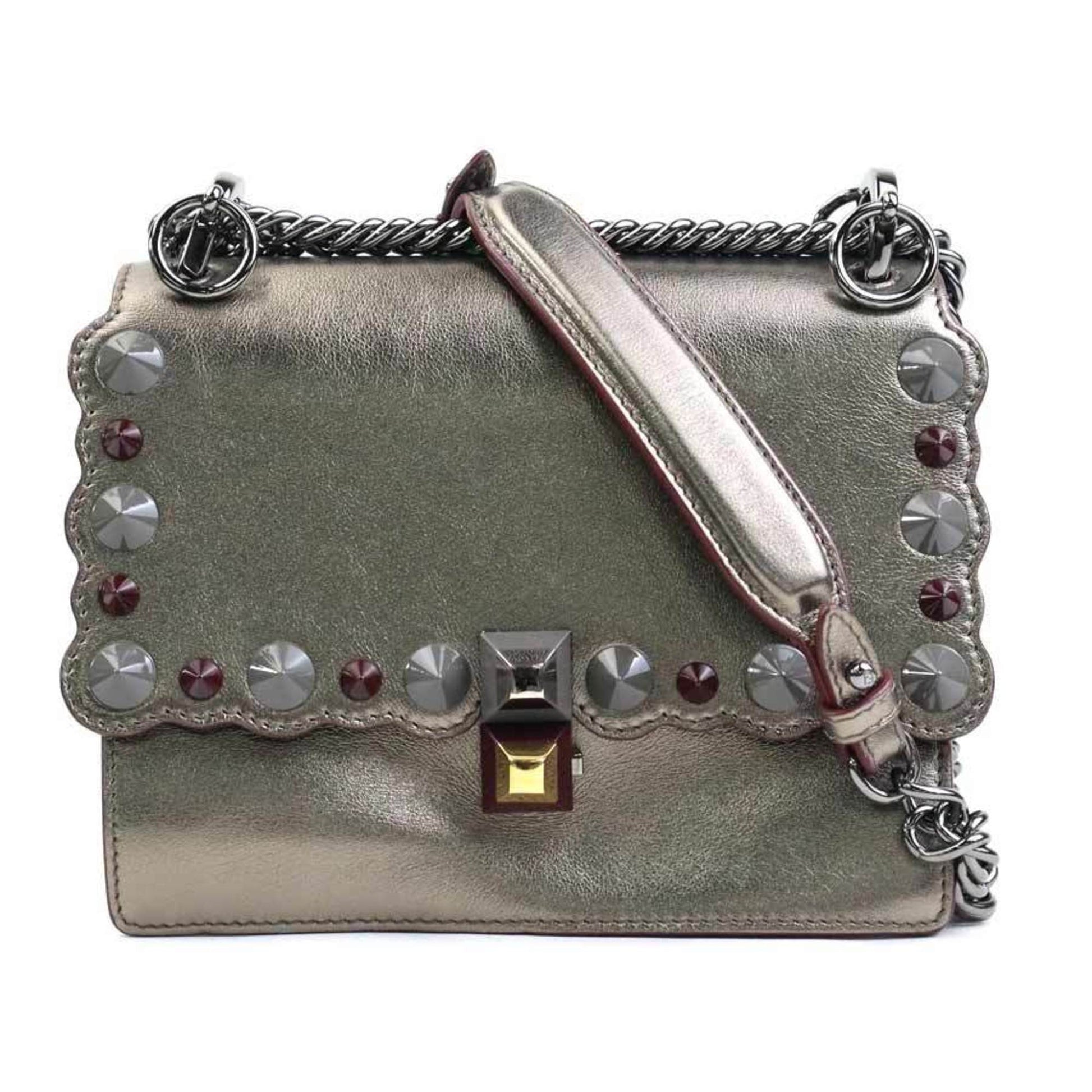 Fendi Kan I, Gold, Leather, shoulder