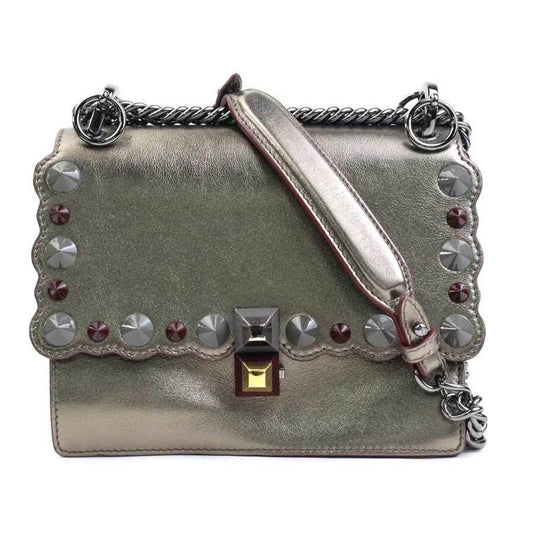 Fendi Kan I, Gold, Leather, shoulder