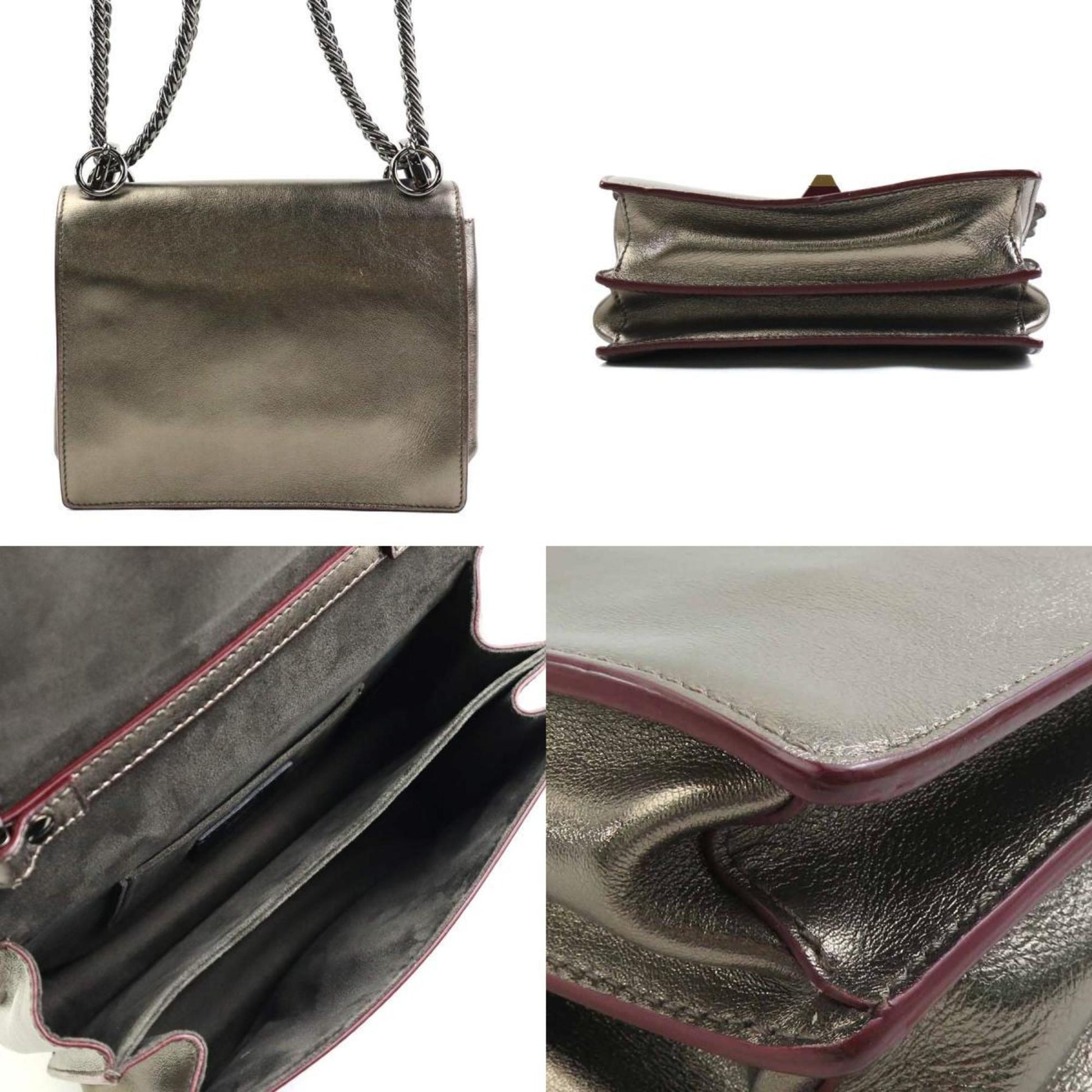 Fendi Kan I, Gold, Leather, shoulder