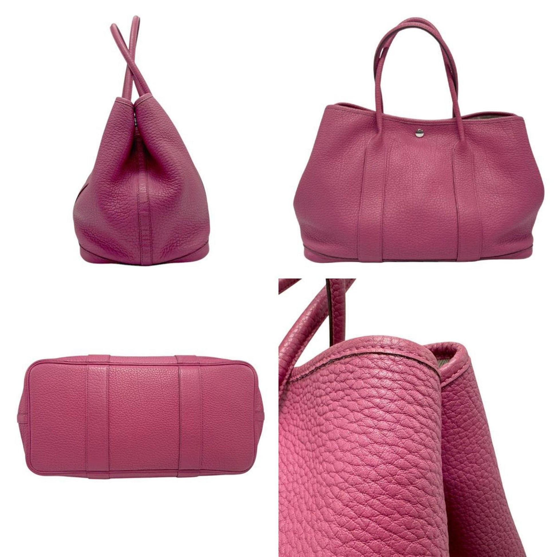Hermès Garden Party, Pink, Leather, tote