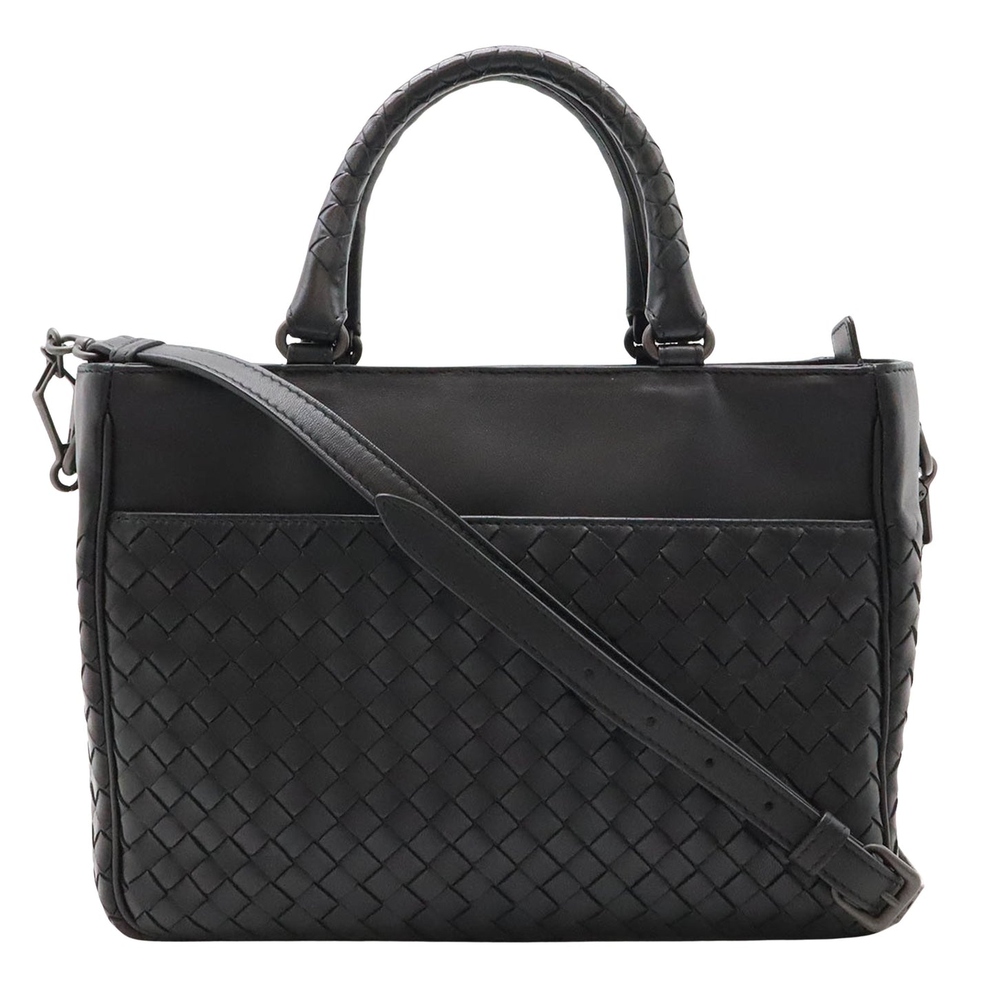 Bottega Veneta Intrecciato, Black, Leather, handbag