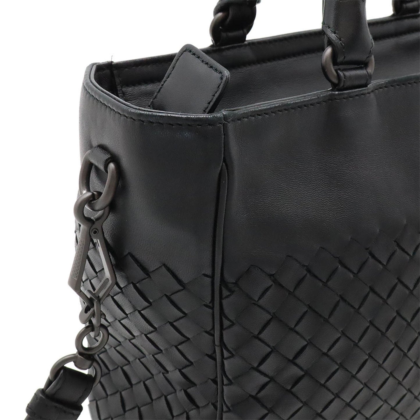 Bottega Veneta Intrecciato, Black, Leather, handbag