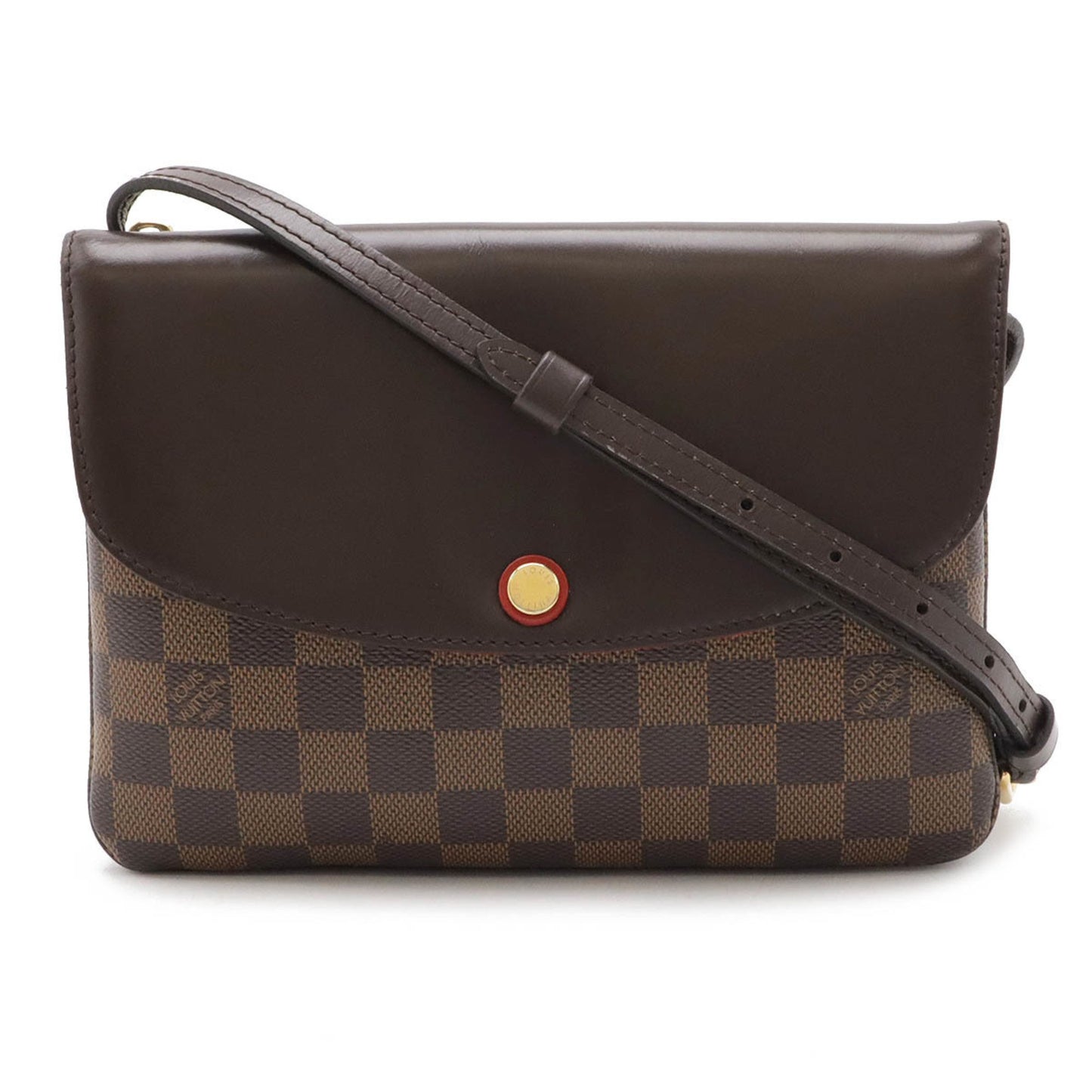 Louis Vuitton Twice, Brown, Canvas, shoulder