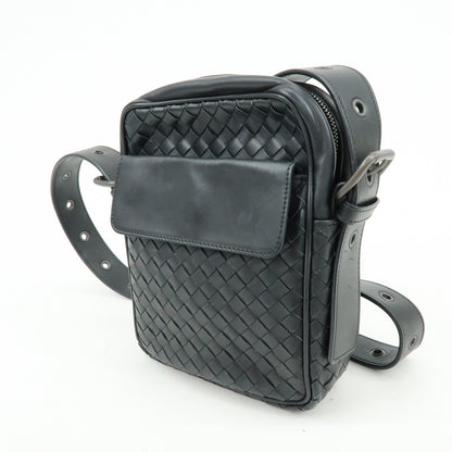 Bottega Veneta Front Pocket Messenger Intrecciato Nappa, Black, Leather, Handbag