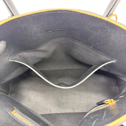 Balenciaga Logo Ville Leather, Black, Calfskin, Handbag