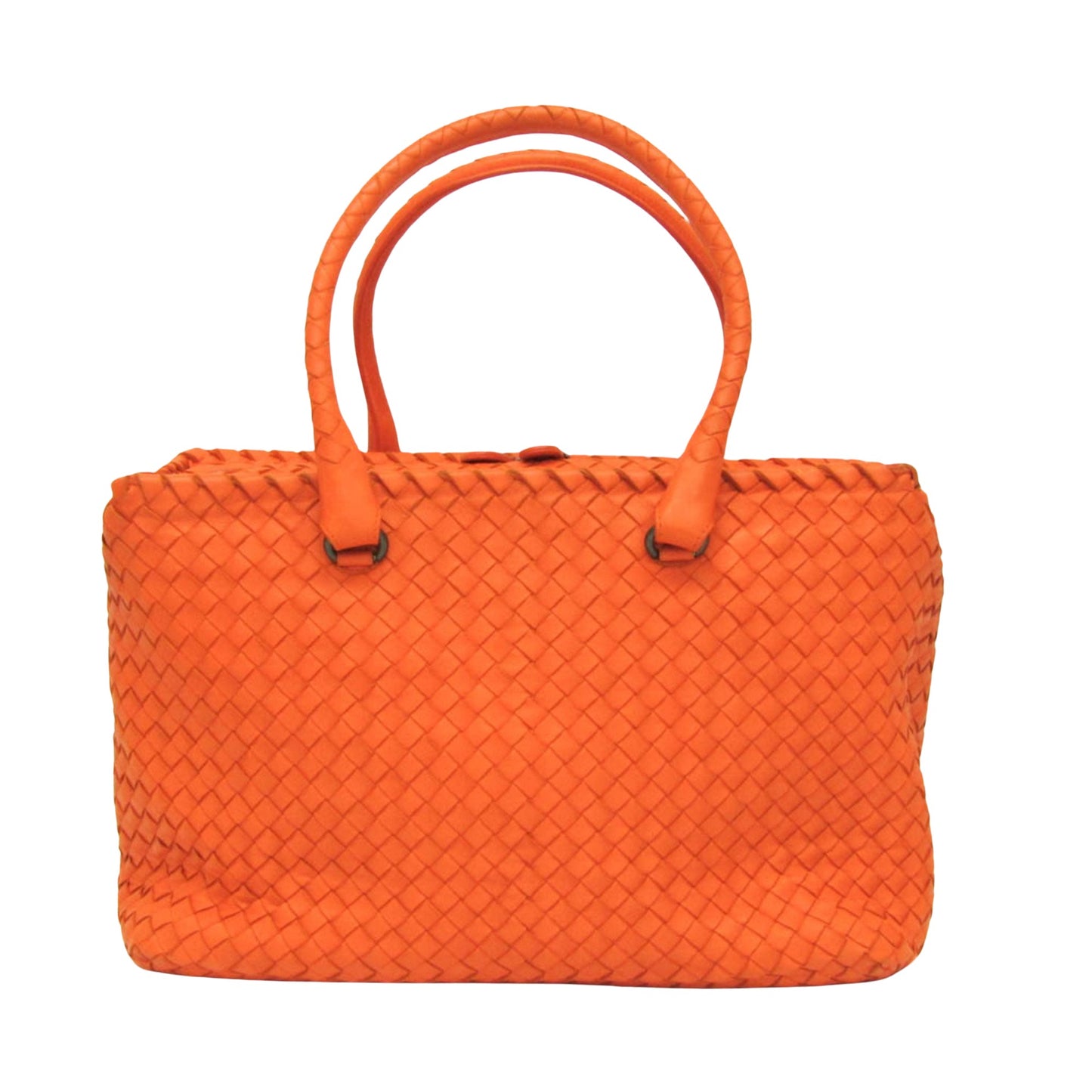 Bottega Veneta Intrecciato, Orange, Leather, handbag