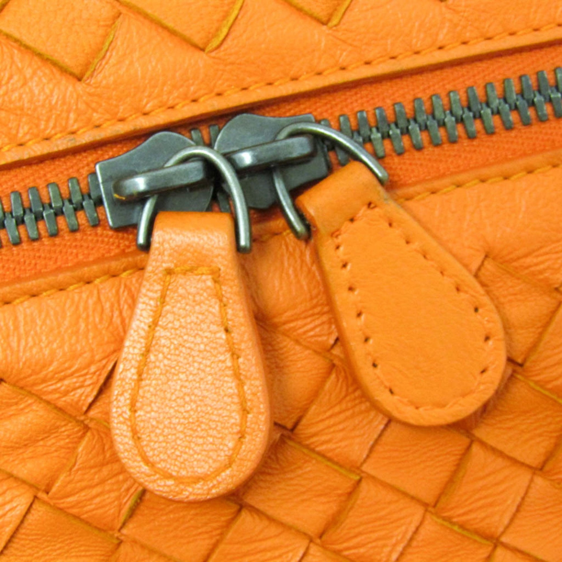 Bottega Veneta Intrecciato, Orange, Leather, handbag