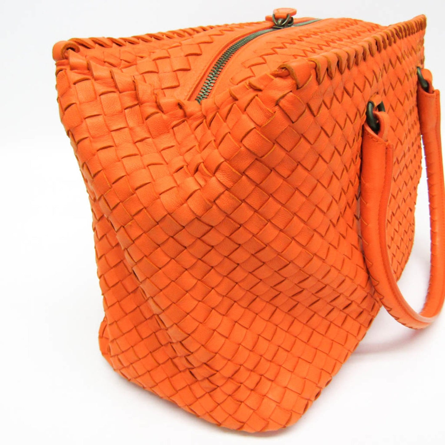 Bottega Veneta Intrecciato, Orange, Leather, handbag