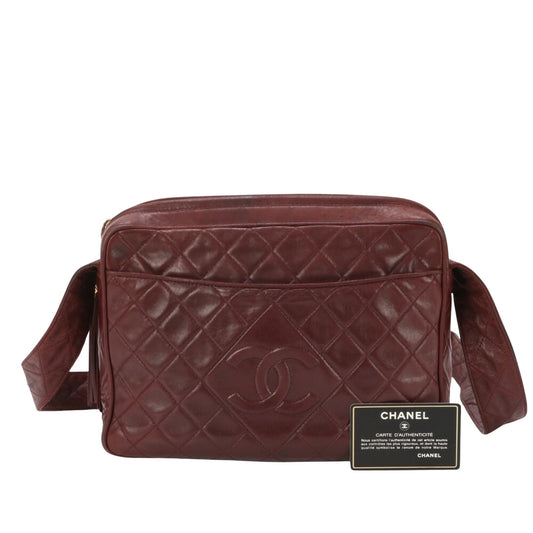 Chanel Camera, Burgundy, Leather, shoulder