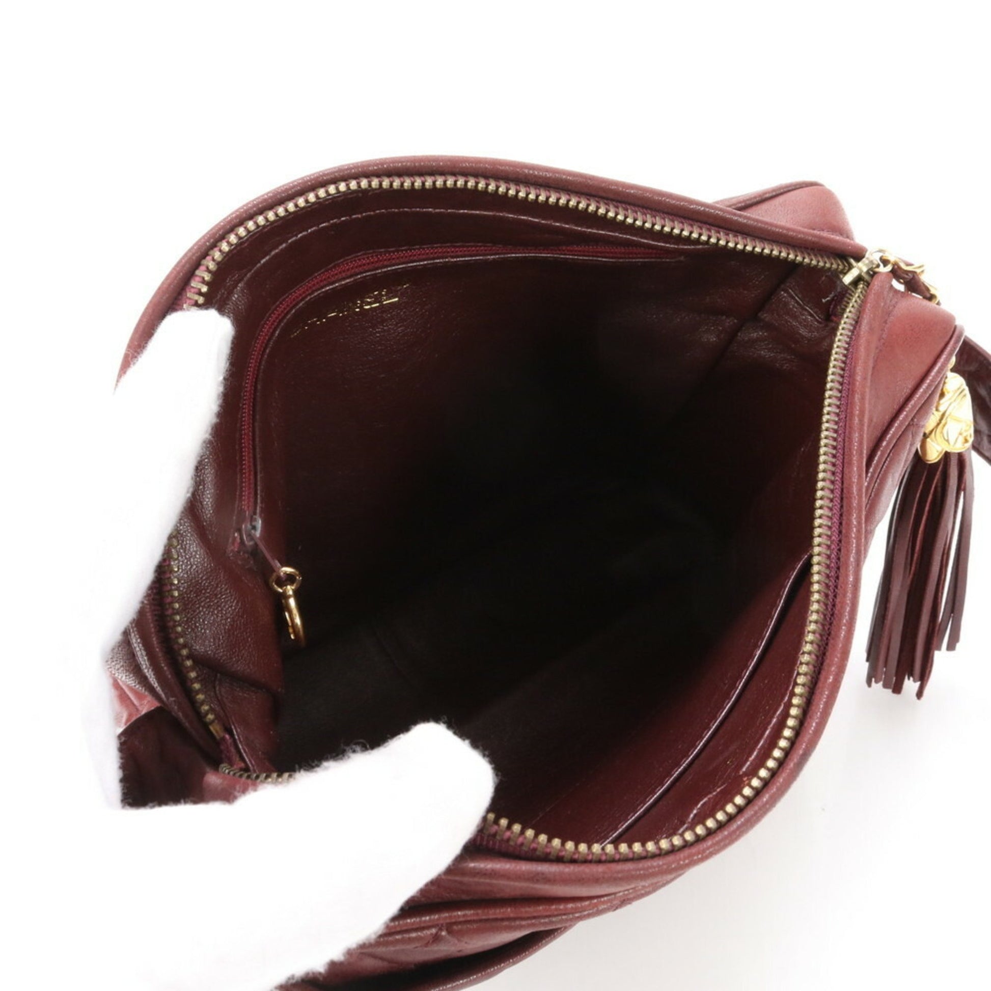 Chanel Camera, Burgundy, Leather, shoulder