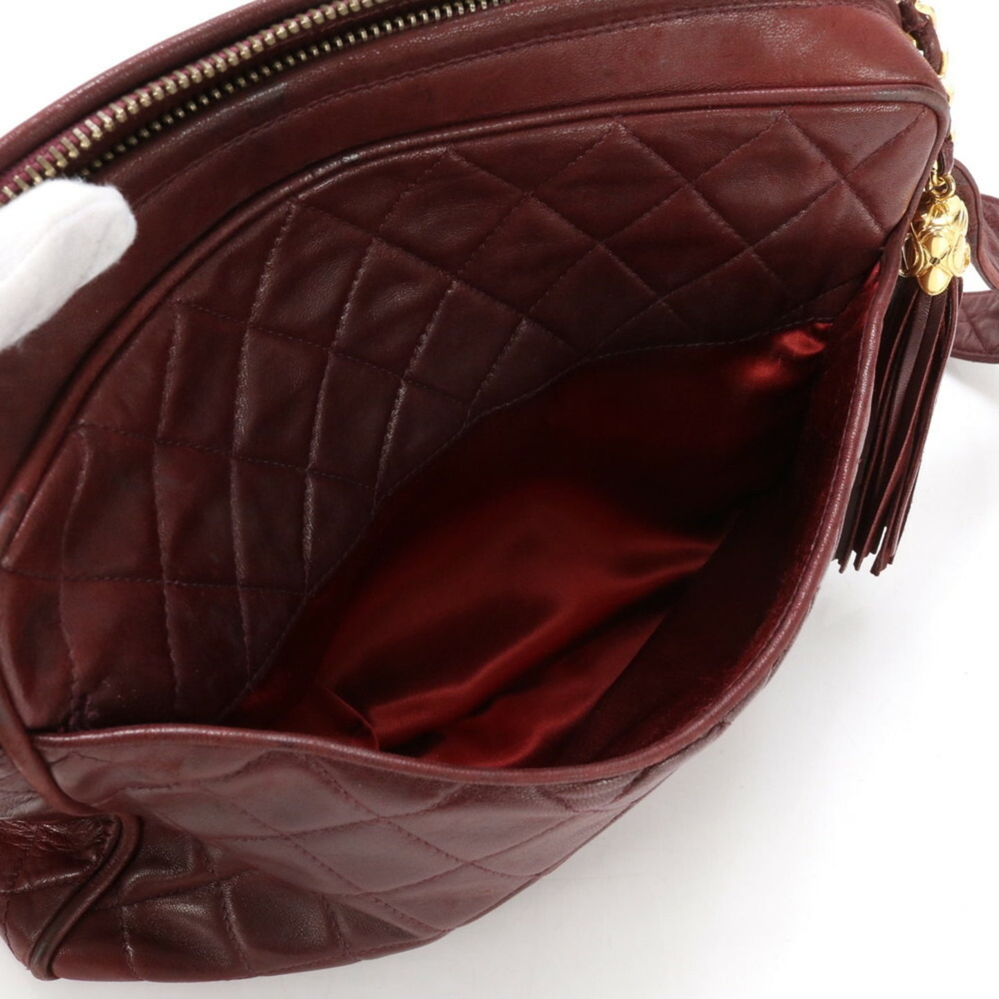 Chanel Camera, Burgundy, Leather, shoulder