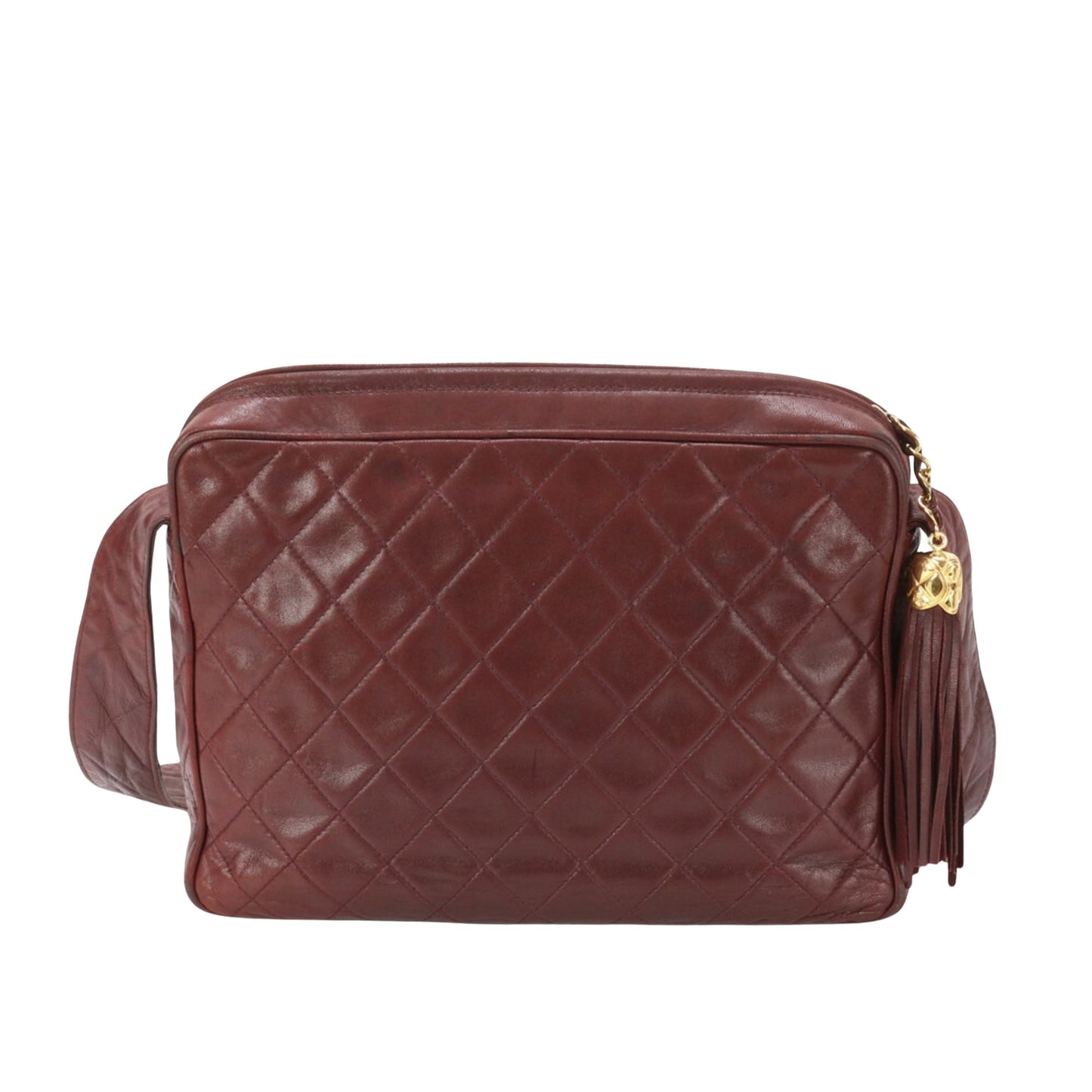 Chanel Camera, Burgundy, Leather, shoulder