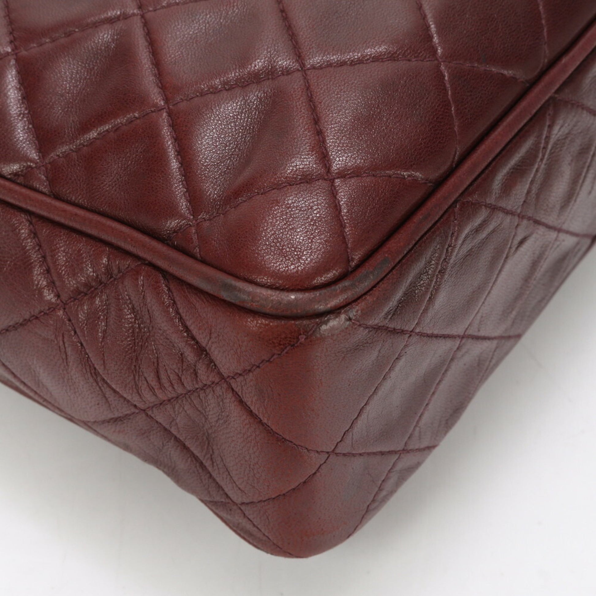 Chanel Camera, Burgundy, Leather, shoulder