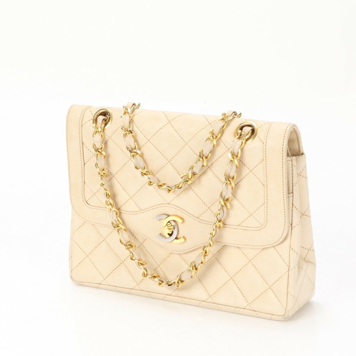 Chanel Flap bag, Beige, Leather, handbag