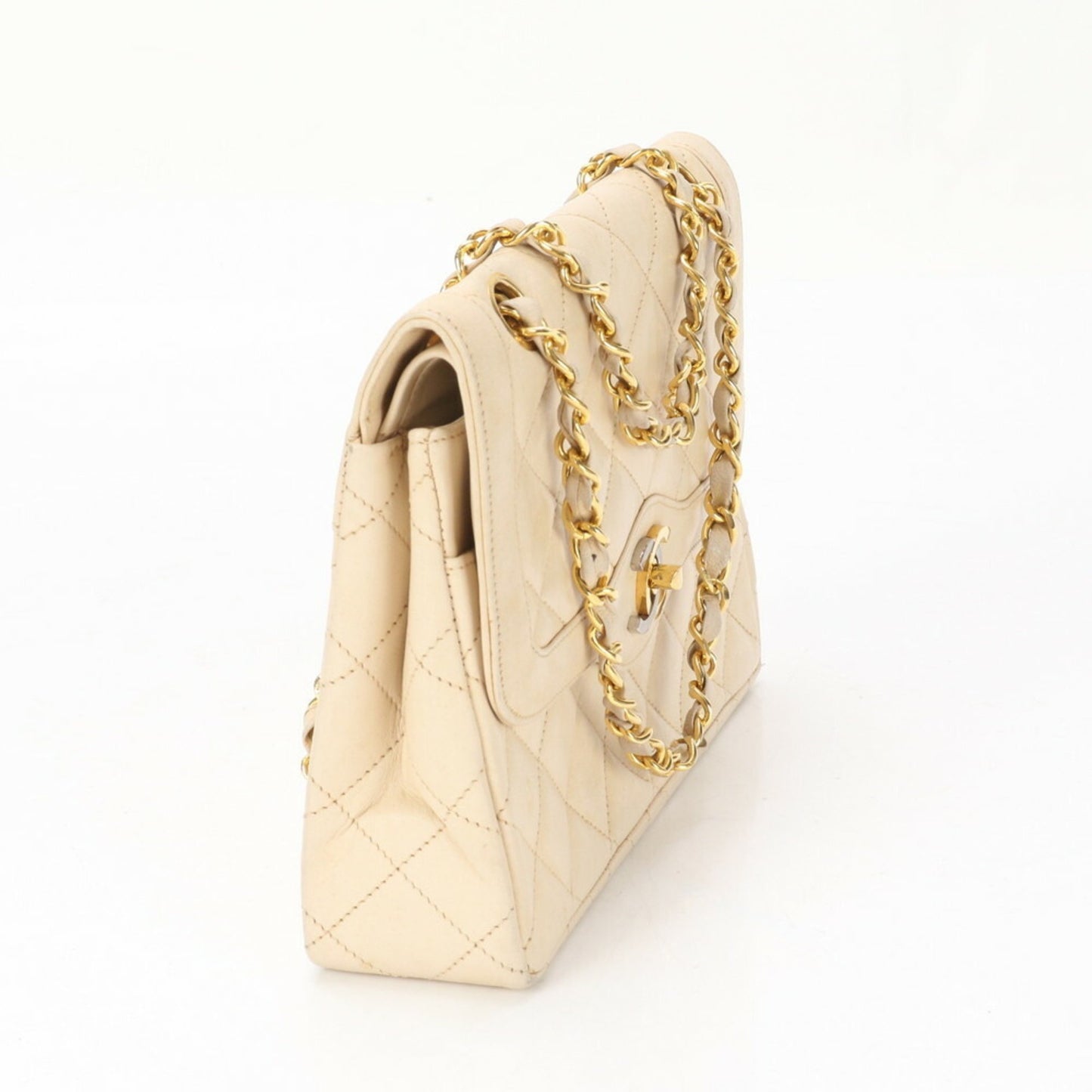 Chanel Flap bag, Beige, Leather, handbag