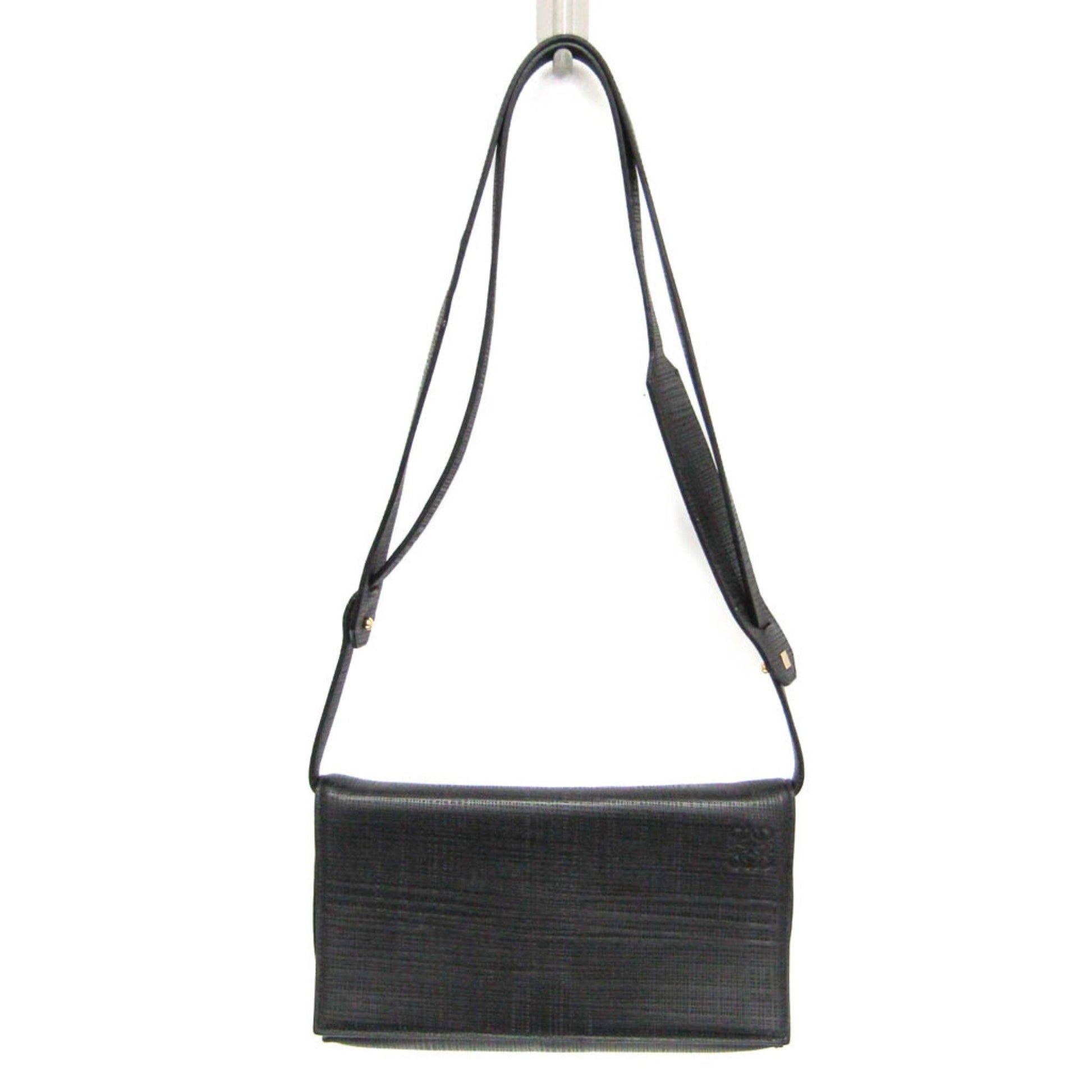 Loewe Anagram, Black, Leather, shoulder