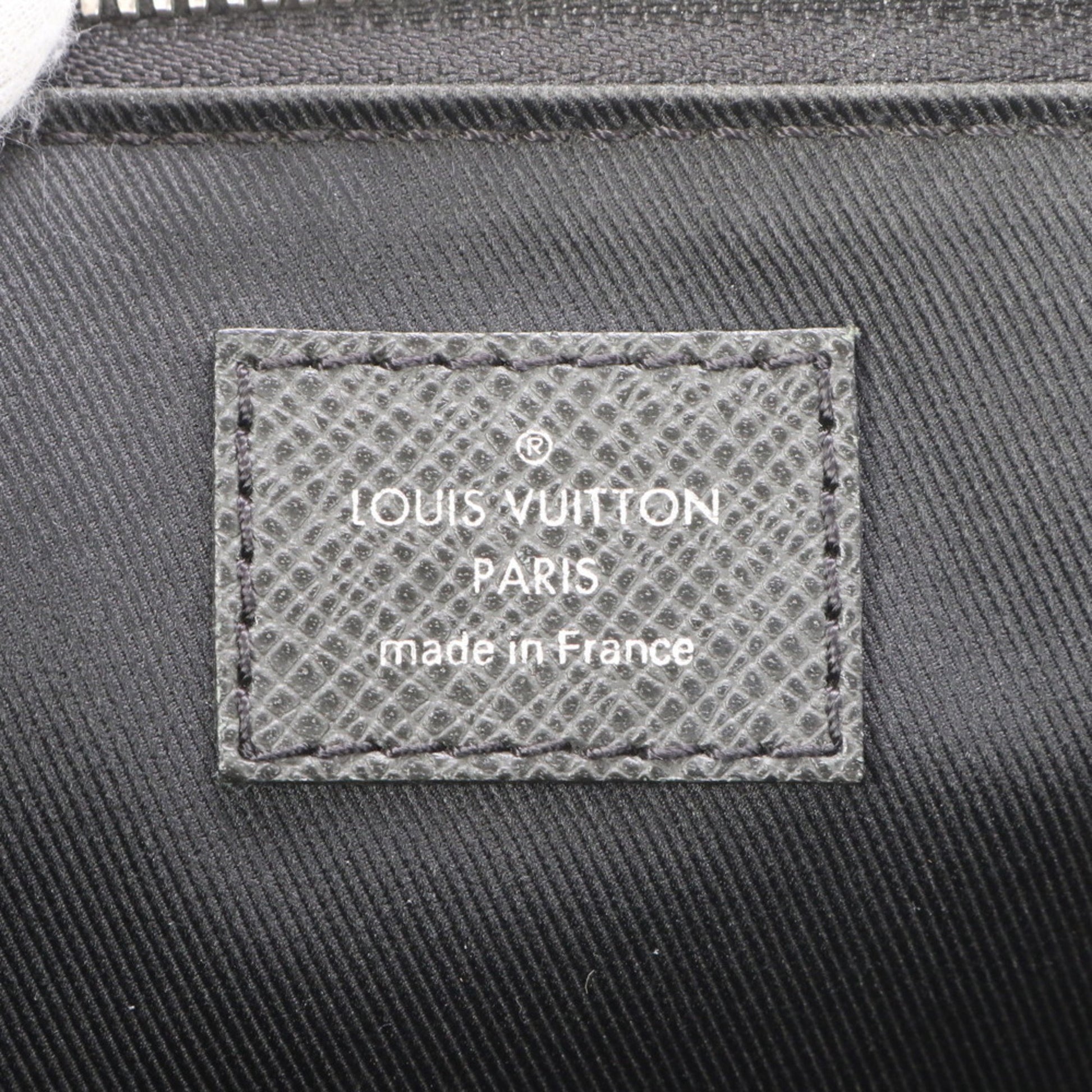 Louis Vuitton Anton, Black, Leather, briefcase