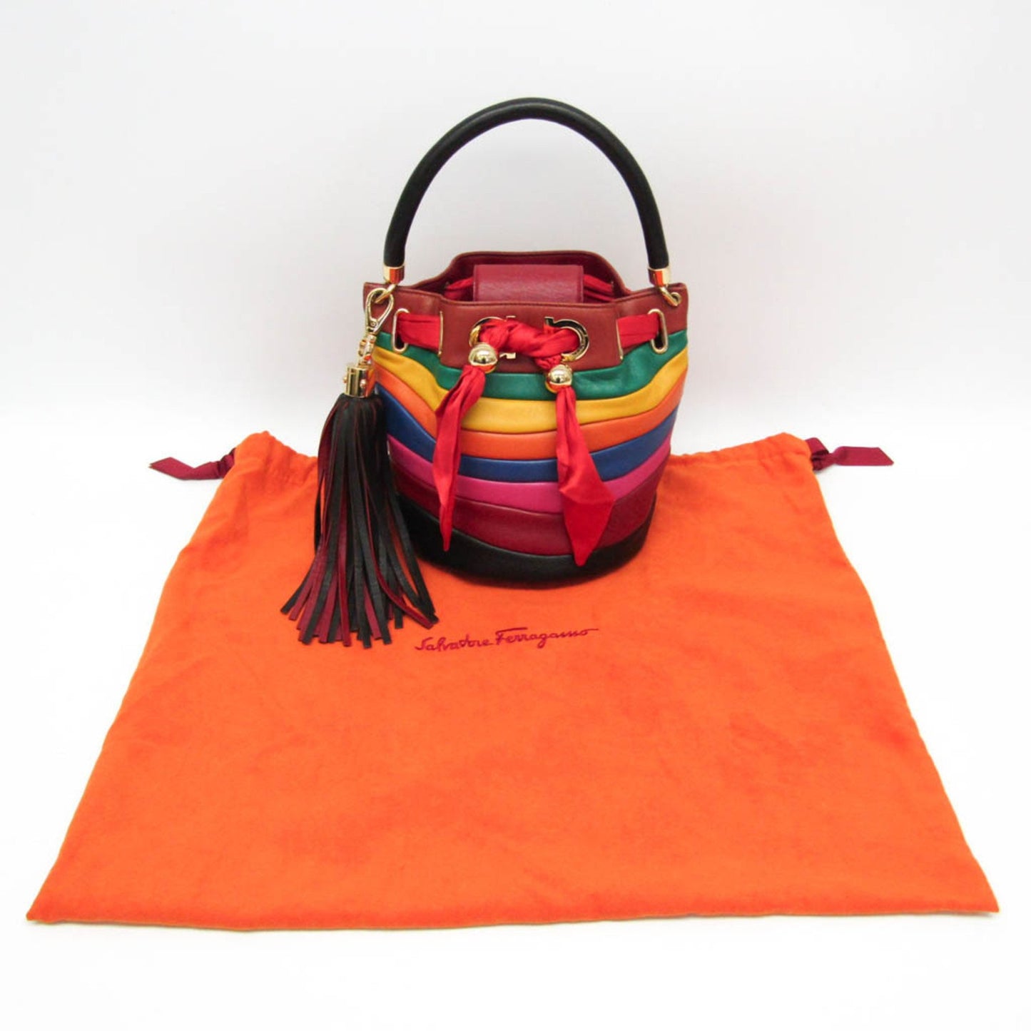 Salvatore Ferragamo Gancini, Multicolour, Leather, handbag