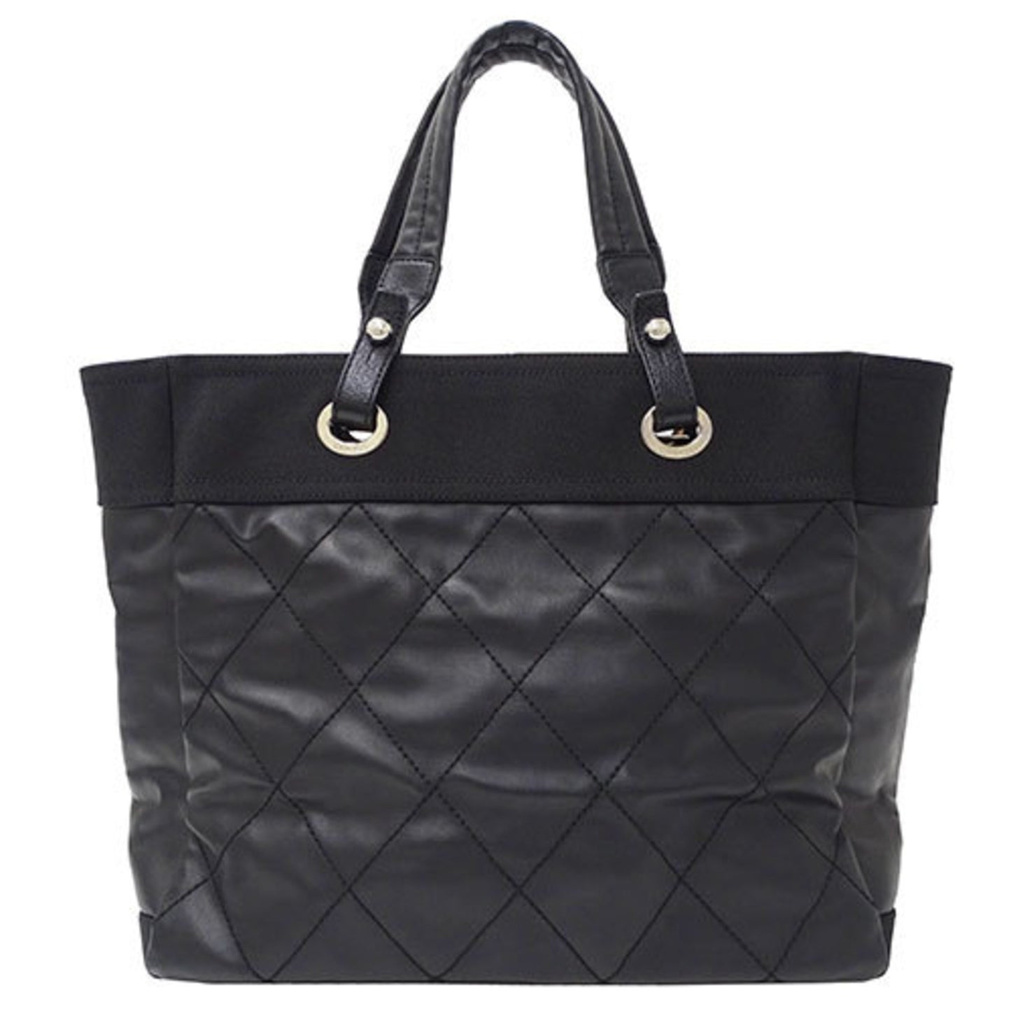 Chanel Biarritz, Black, Canvas, tote