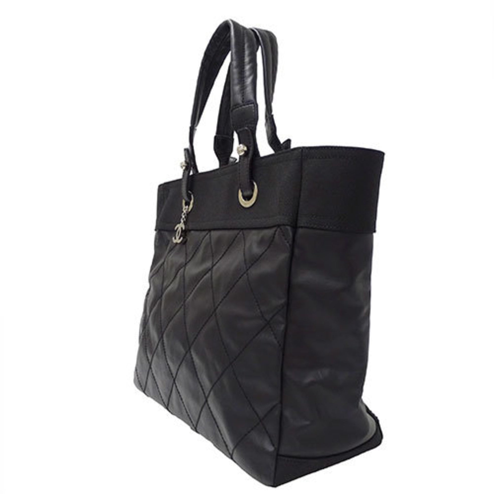 Chanel Biarritz, Black, Canvas, tote