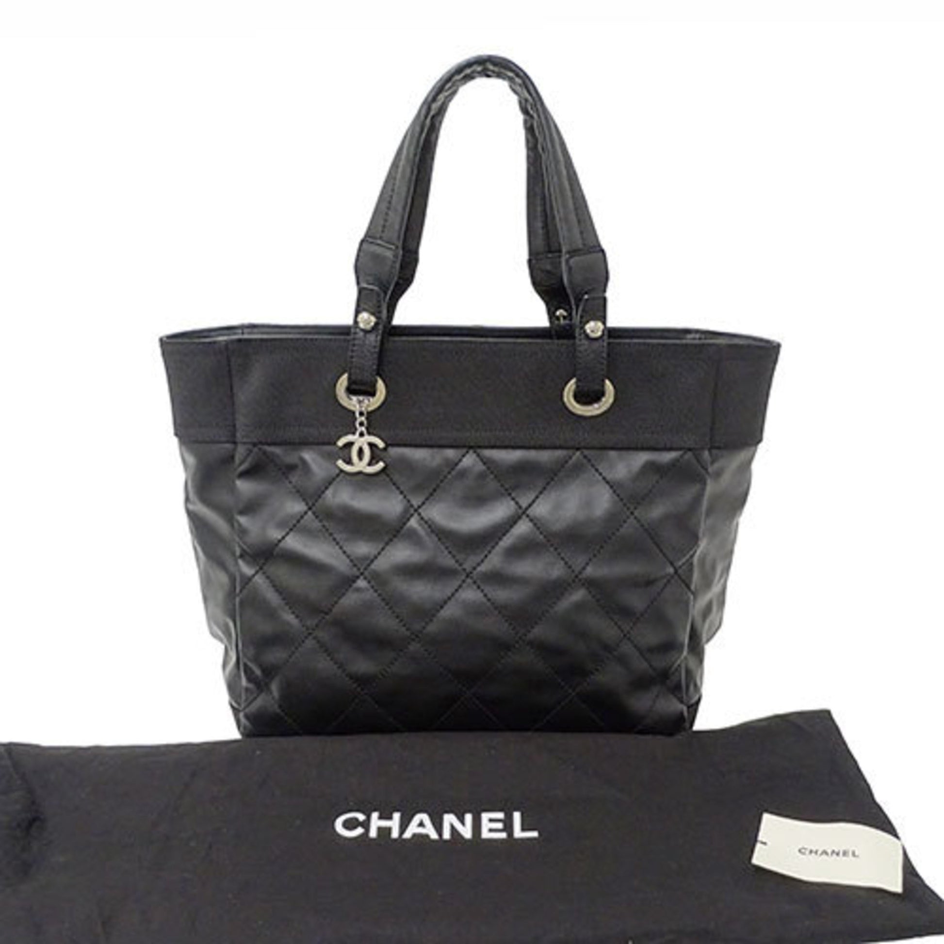 Chanel Biarritz, Black, Canvas, tote