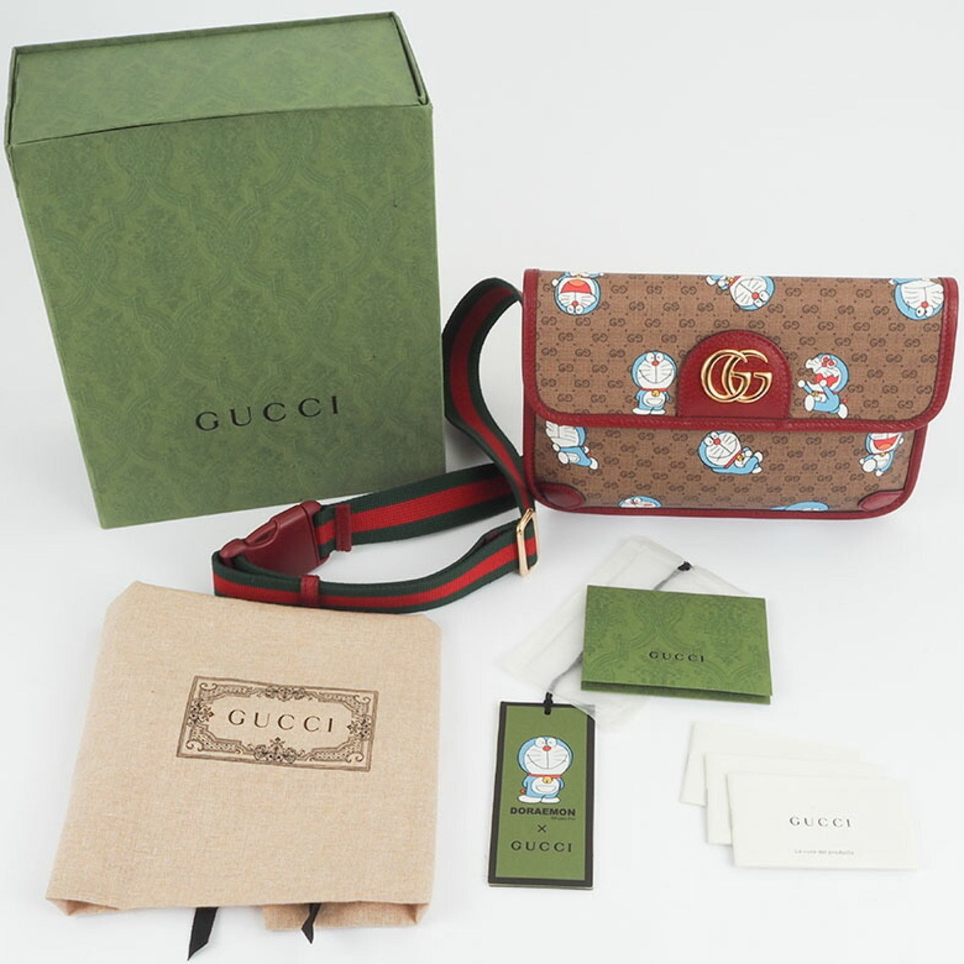 Gucci Doraemon, Brown, Canvas, shoulder