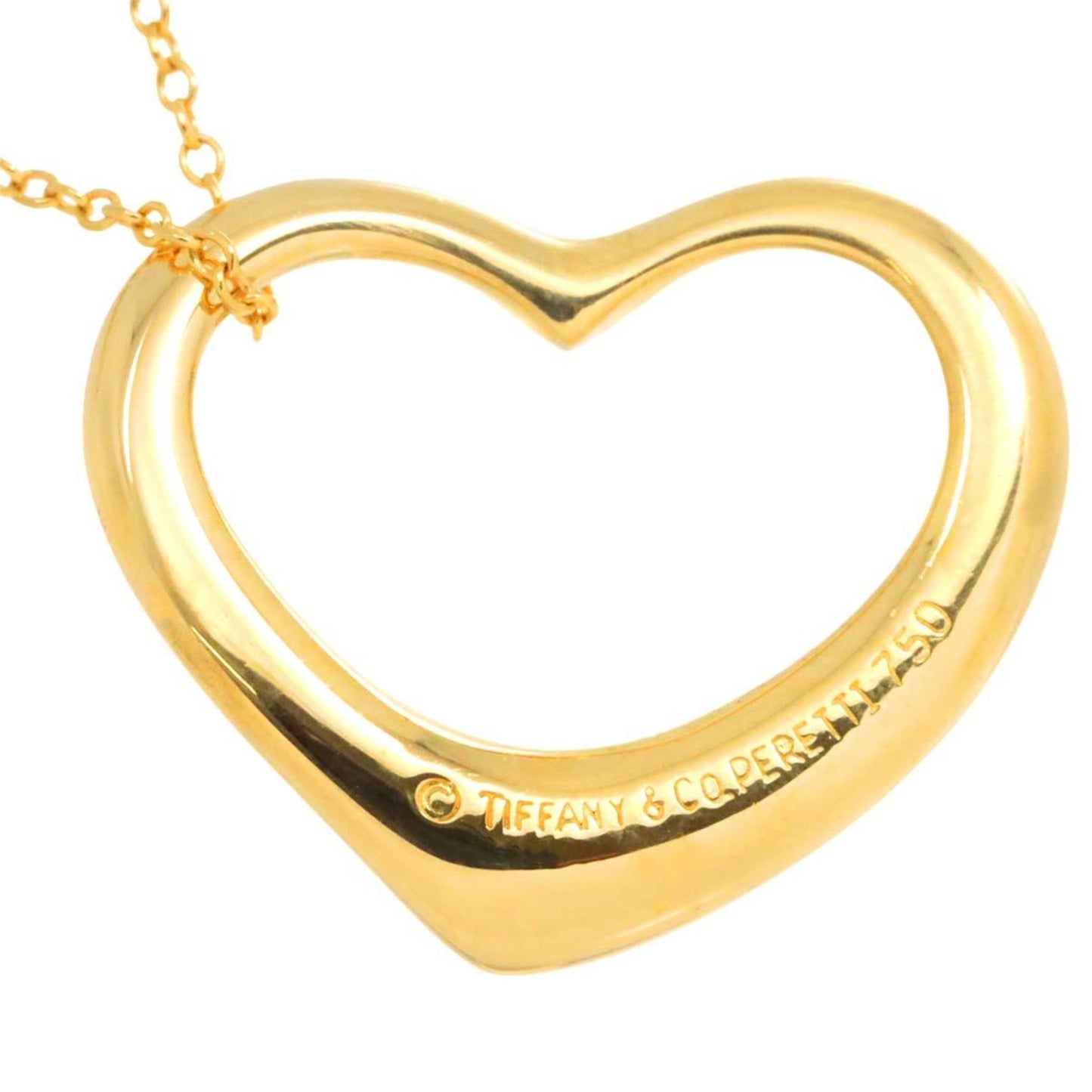 Tiffany & Co Open Heart, Gold, Yellow Gold, necklace