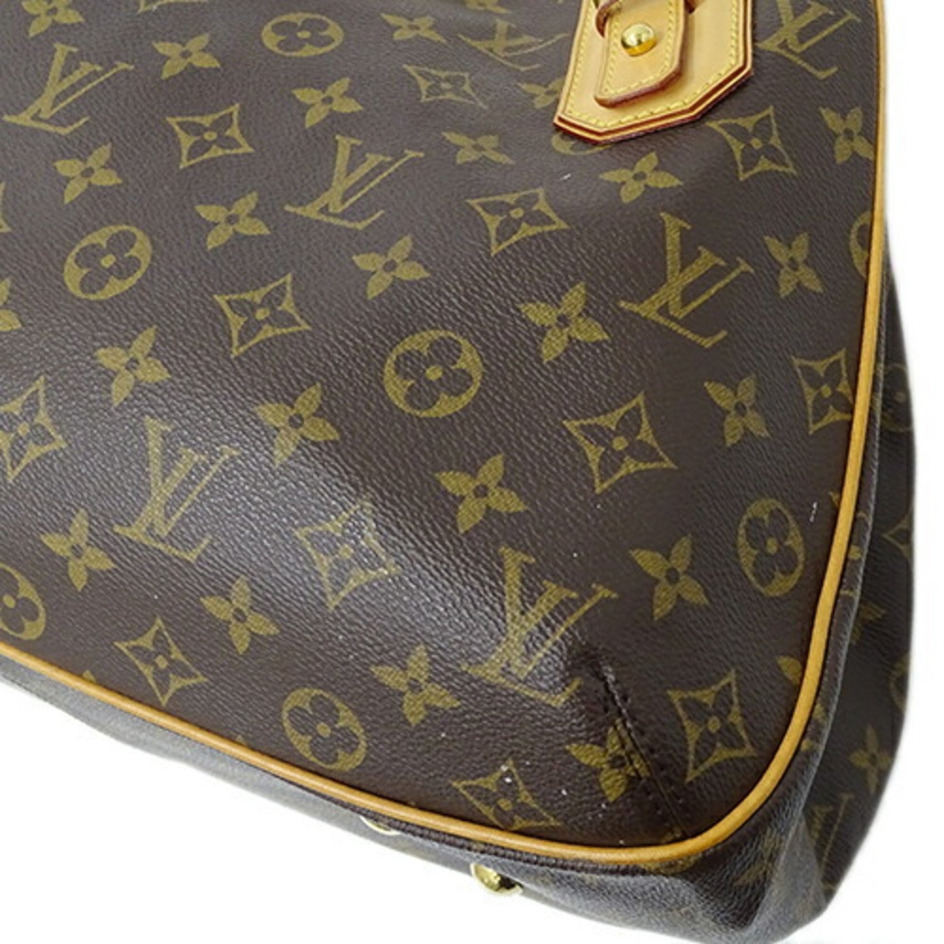 Louis Vuitton Greet, Brown, Canvas, handbag