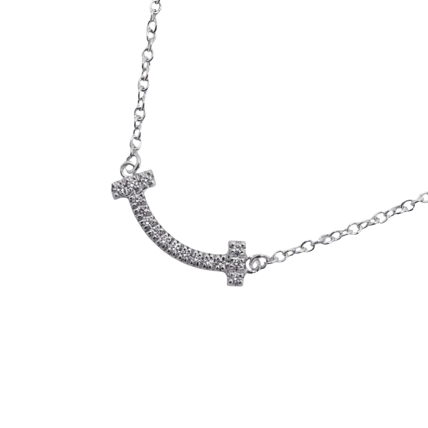 Tiffany & Co T, Silver, White Gold, necklace