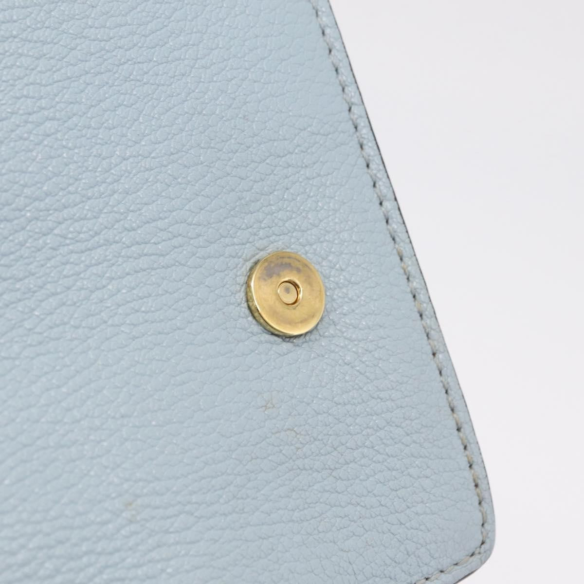 Miu Miu Madras Crystal Buckle Leather, Blue, Leather, Shoulder Bag