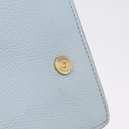 Miu Miu Madras Crystal Buckle Leather, Blue, Leather, Shoulder Bag