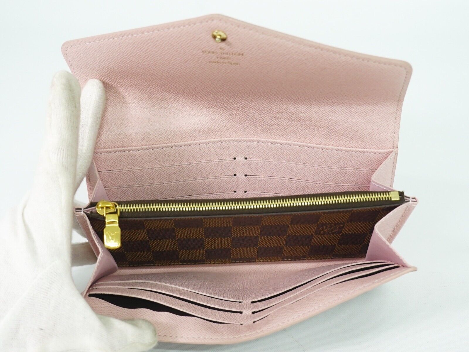 Louis Vuitton Sarah, Brown, Canvas, wallet