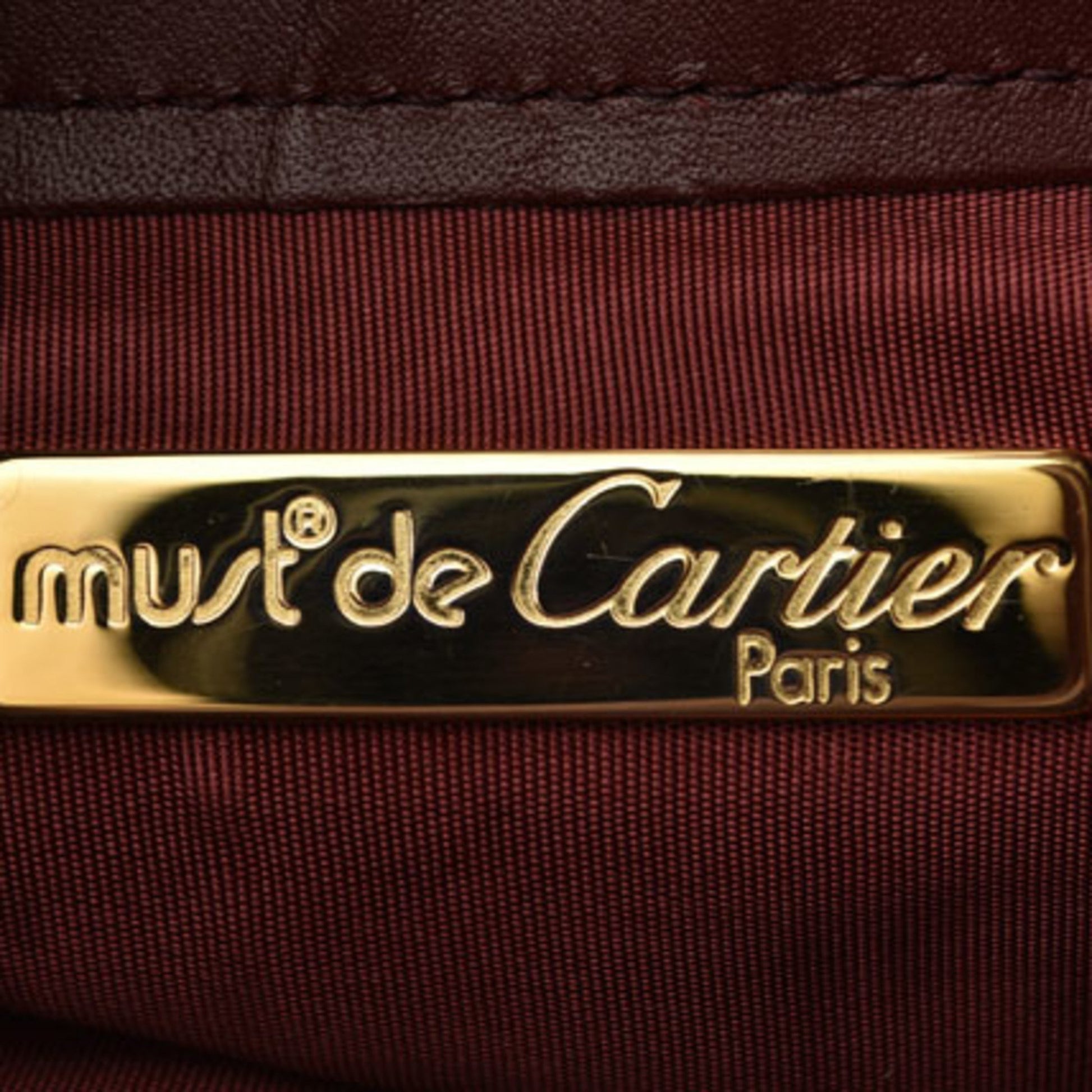 Cartier Must de Cartier, Burgundy, Leather, shoulder