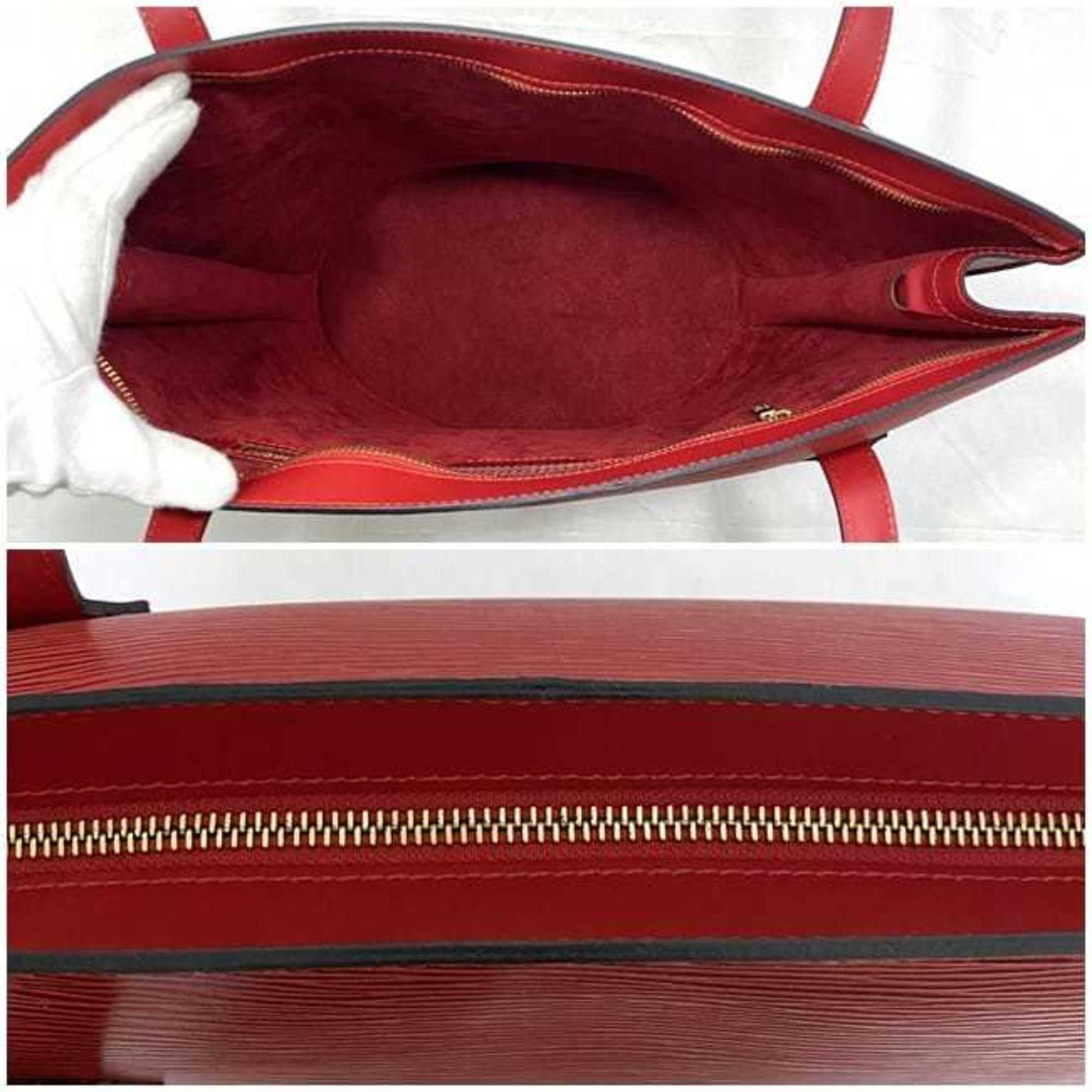 Louis Vuitton Saint Jacques, Red, Leather, tote