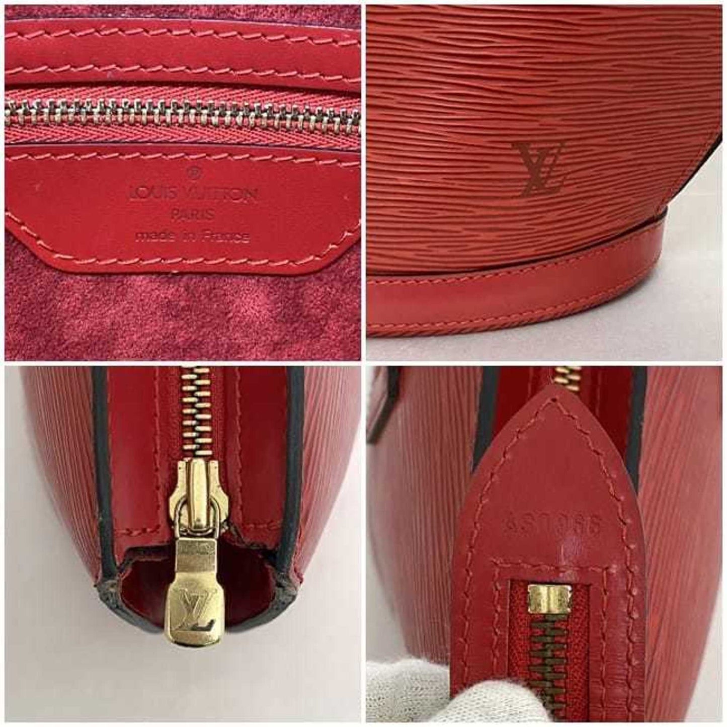 Louis Vuitton Saint Jacques, Red, Leather, tote