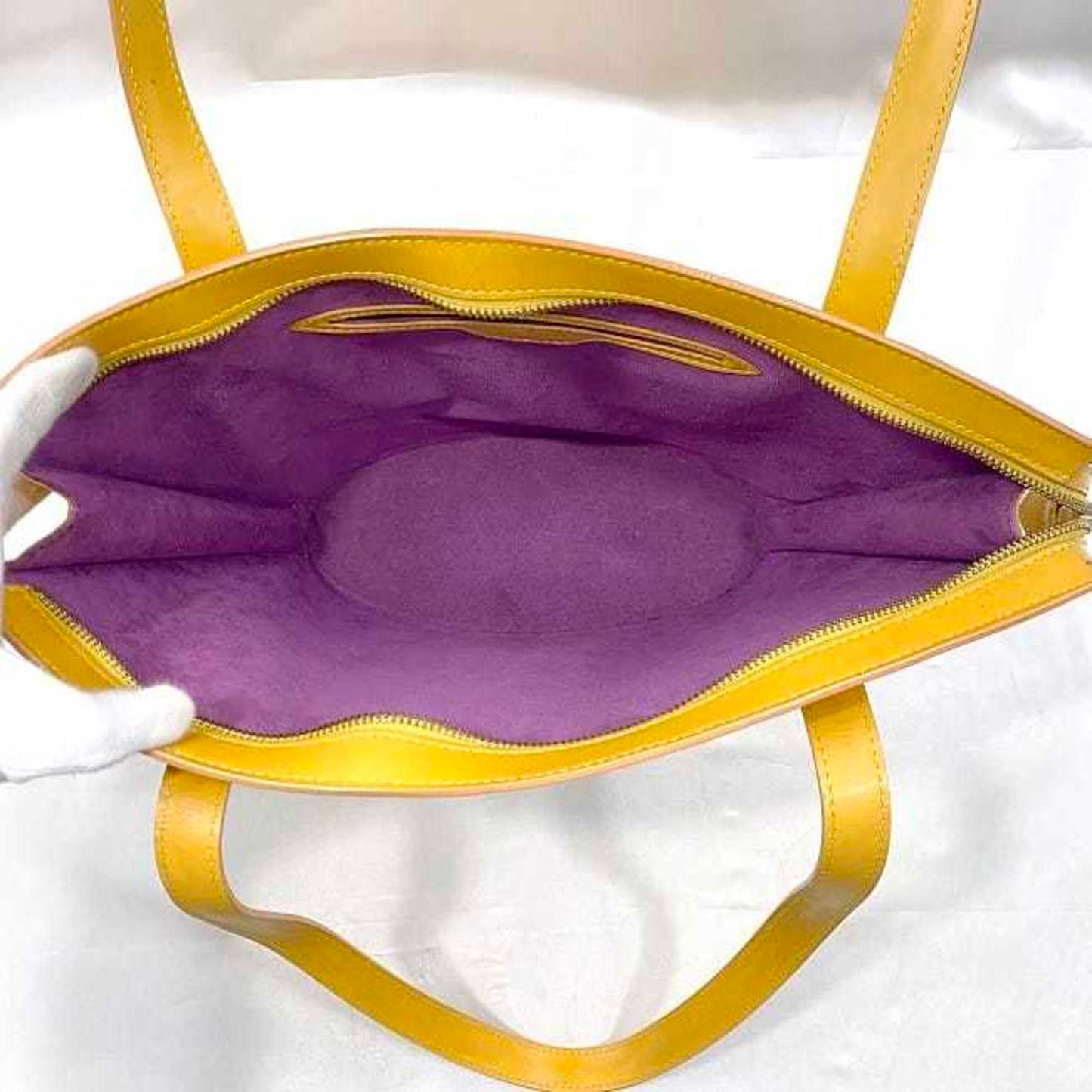 Louis Vuitton Saint Jacques, Yellow, Leather, tote