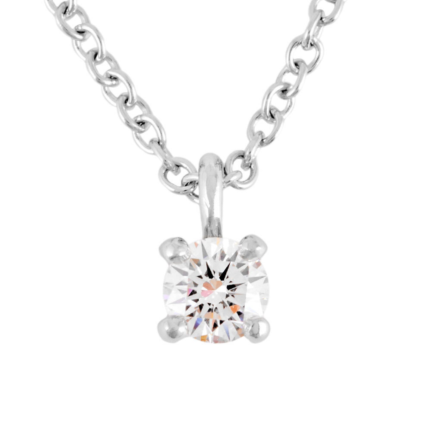 Tiffany & Co Solitaire, Silver, Platinum, necklace