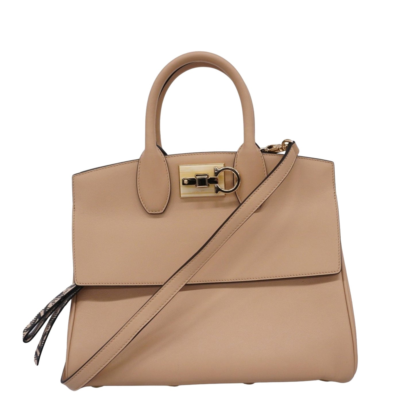 Salvatore Ferragamo Studio, Beige, Leather, handbag