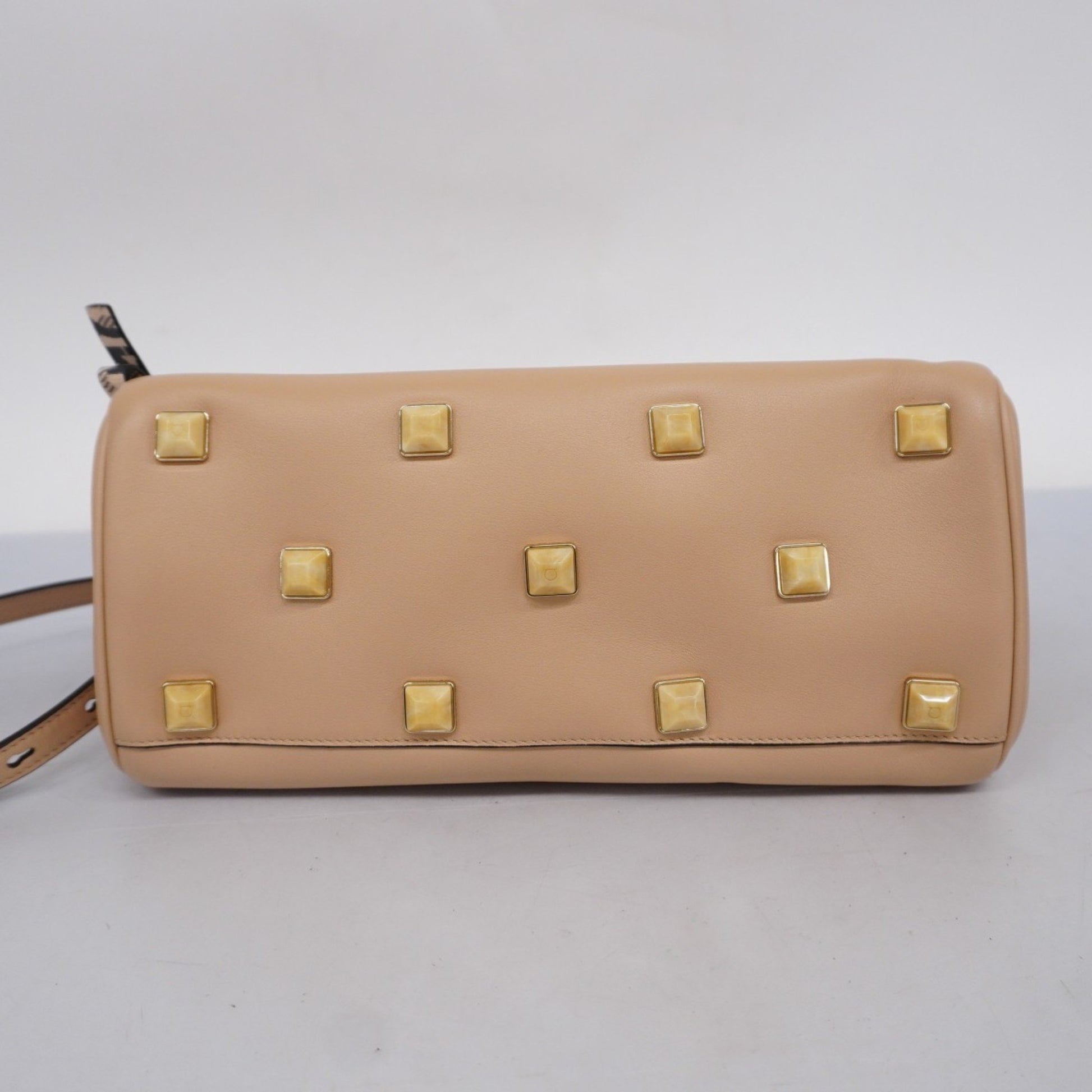 Salvatore Ferragamo Studio, Beige, Leather, handbag